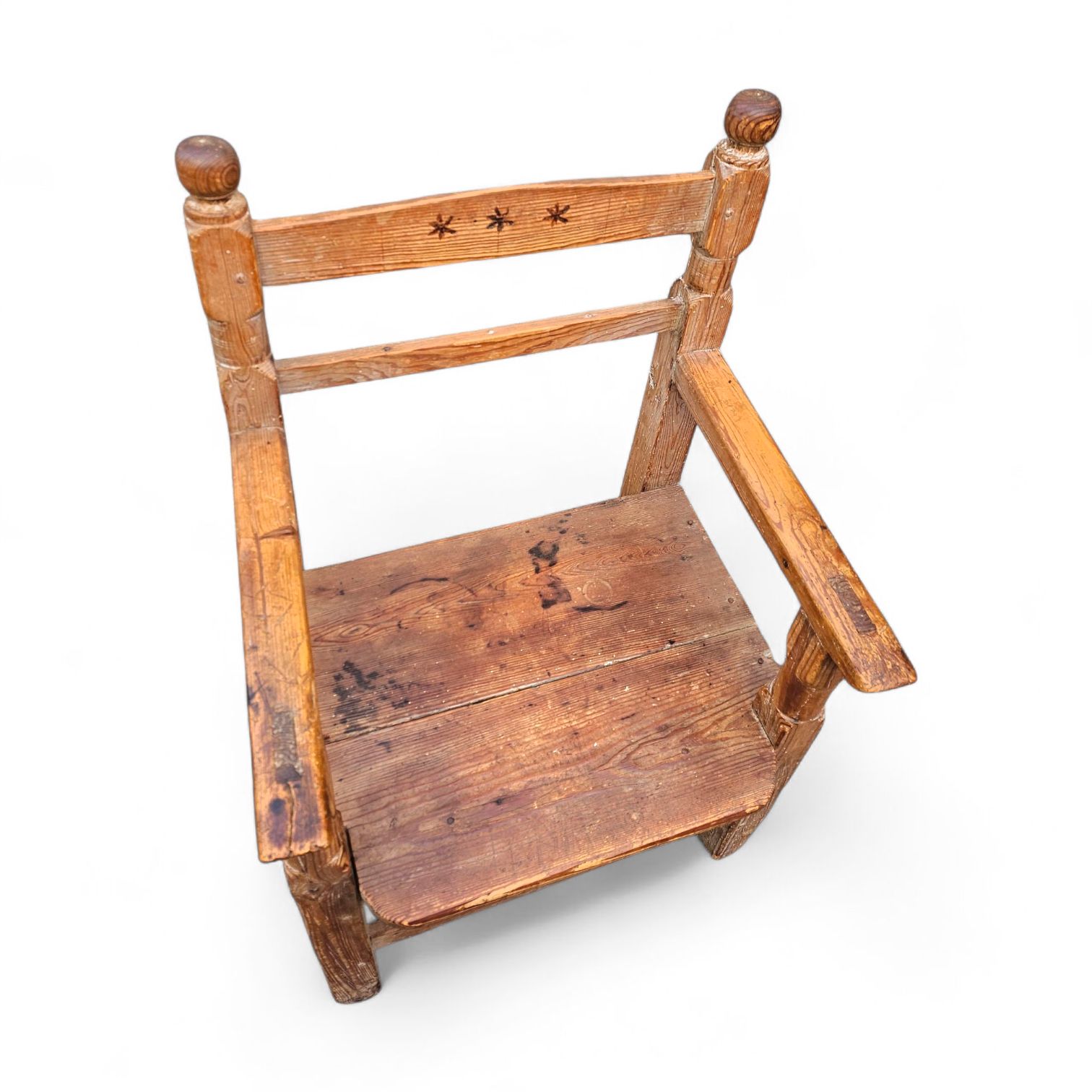 Old Spanish Pine Wood Arm Chair photo 1294.0