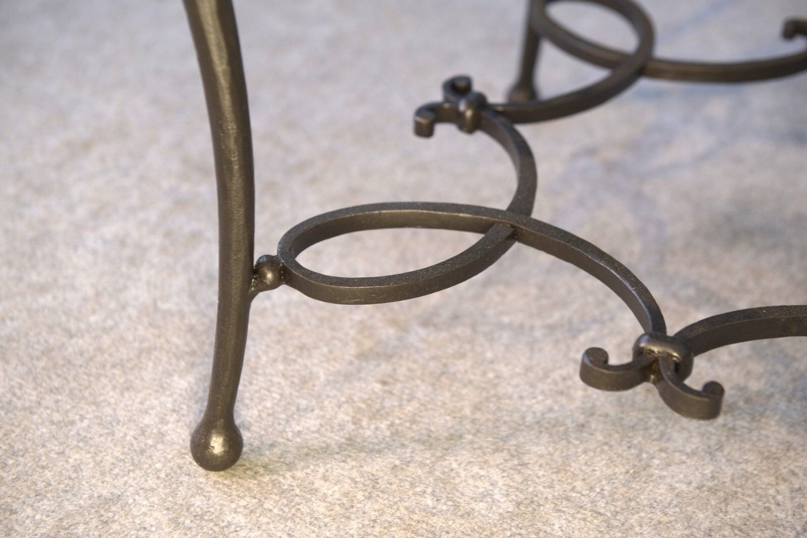 Pair Of Wrought Iron Side Tables And Oak Top French Work photo Furniture