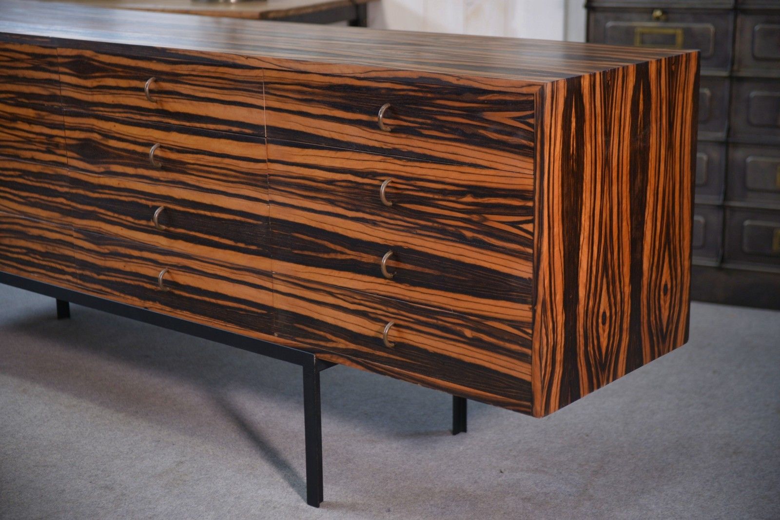 Furniture Gabon Ebony Design Row 1 Door 12 Drawers 1960's photo