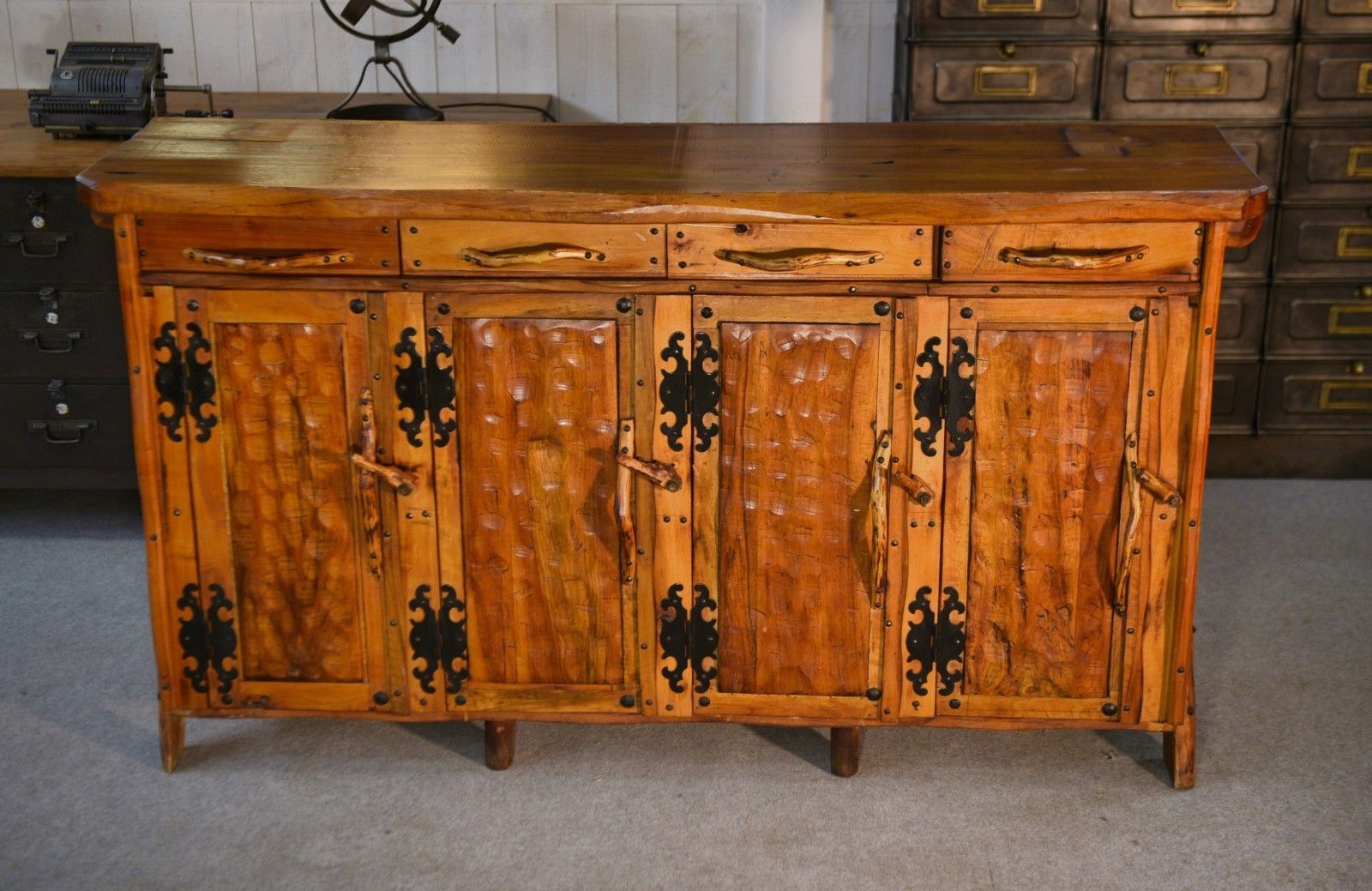 1970's Sculptural Brutalist Buffet photo furniture