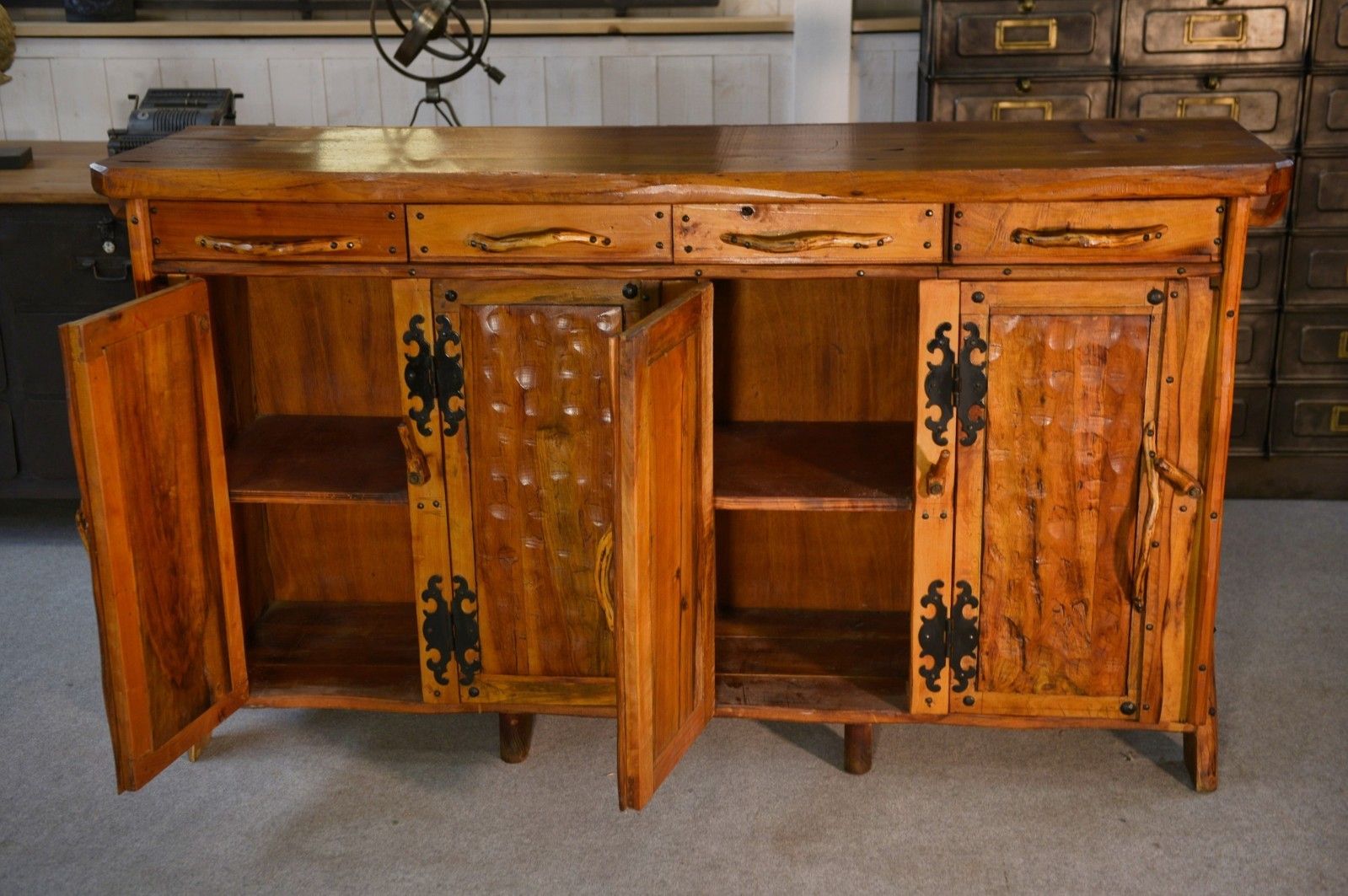 1970's Sculptural Brutalist Buffet photo vintage