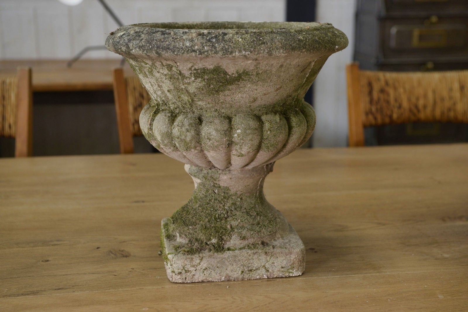 Pair Of Medici Vases In Reconstituted Stone 20th Century photo vintage
