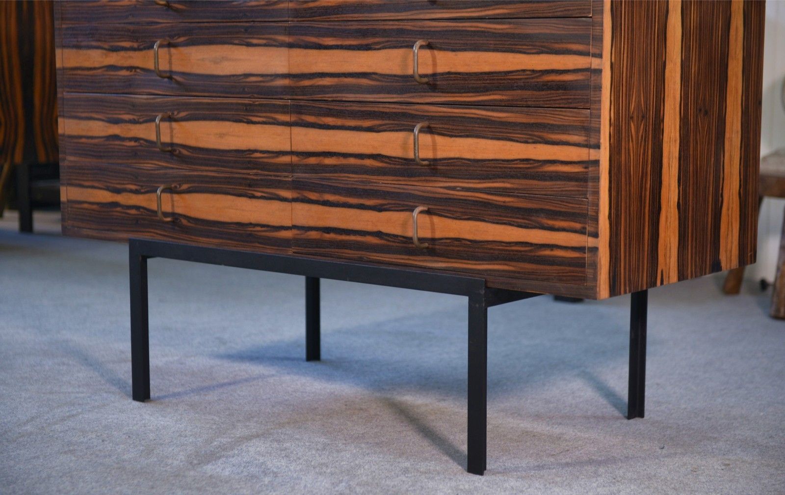 Furniture Gabon Ebony Design Chest Of Drawers 8 Drawers 1960's photo