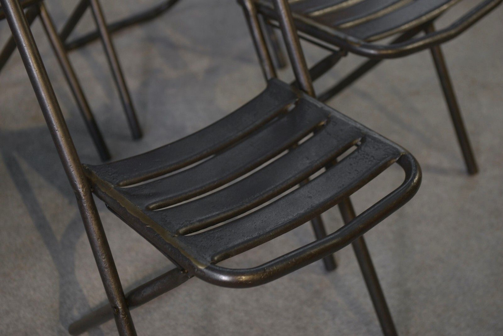 Chaises Pliantes Industrielles Assemblage Par Brasure Travail Français Vers 1950 photo vintage