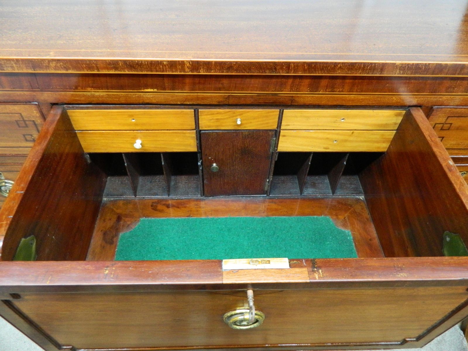 Regency Mahogany Secretaire Chest Of Drawers photo vintage