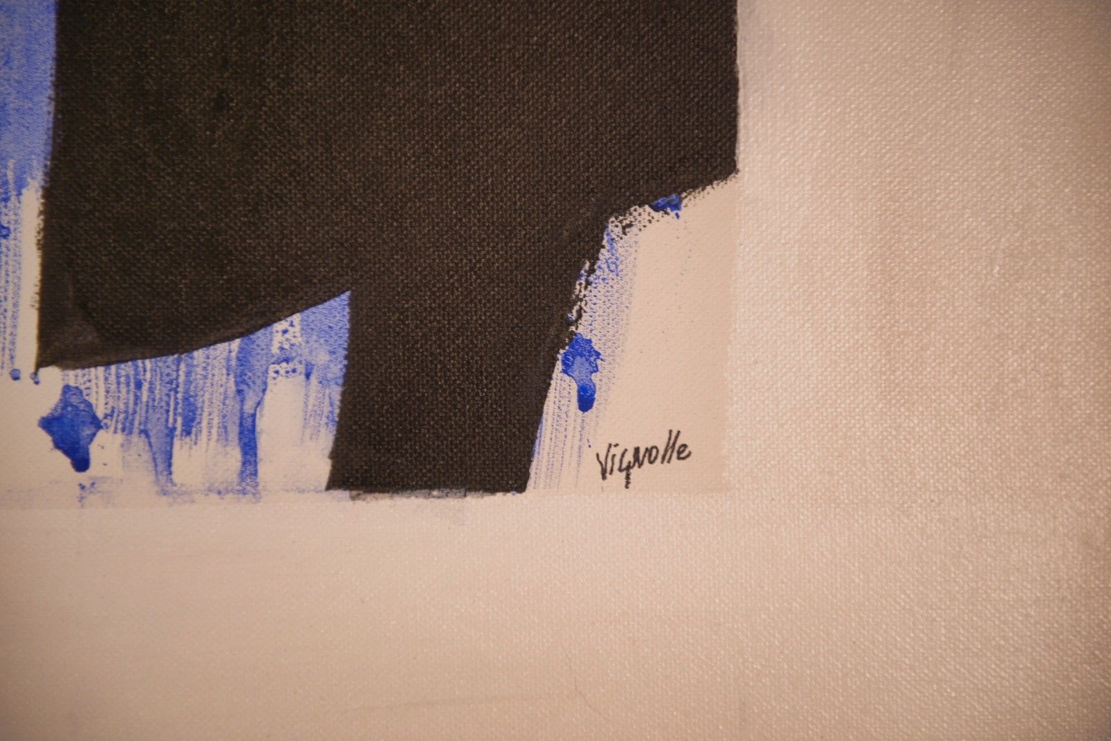 Abstract Painting "Homage To Pierre Soulages" By Lucien Vignolle photo for sale