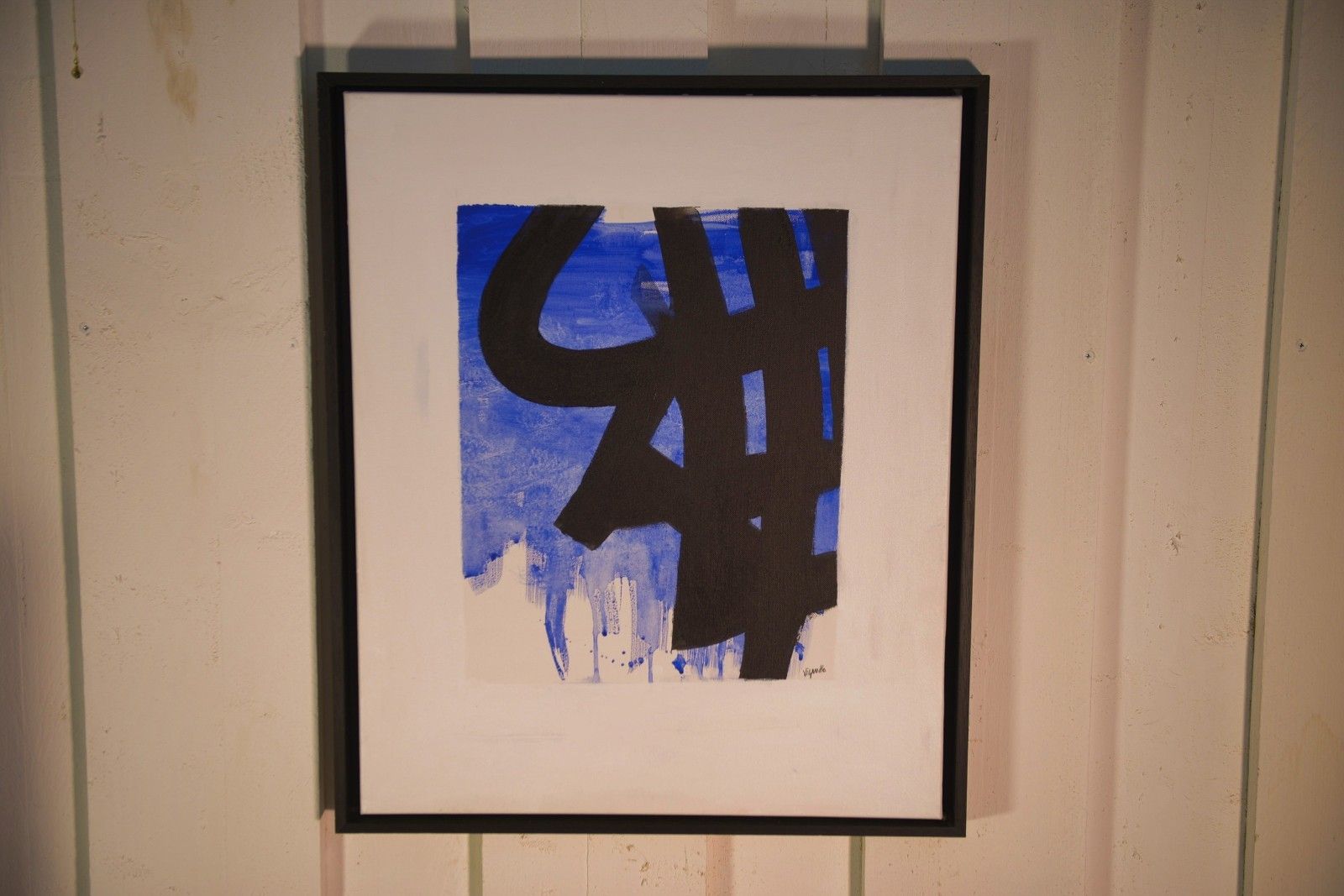 Abstract Painting "Homage To Pierre Soulages" By Lucien Vignolle photo 992.0