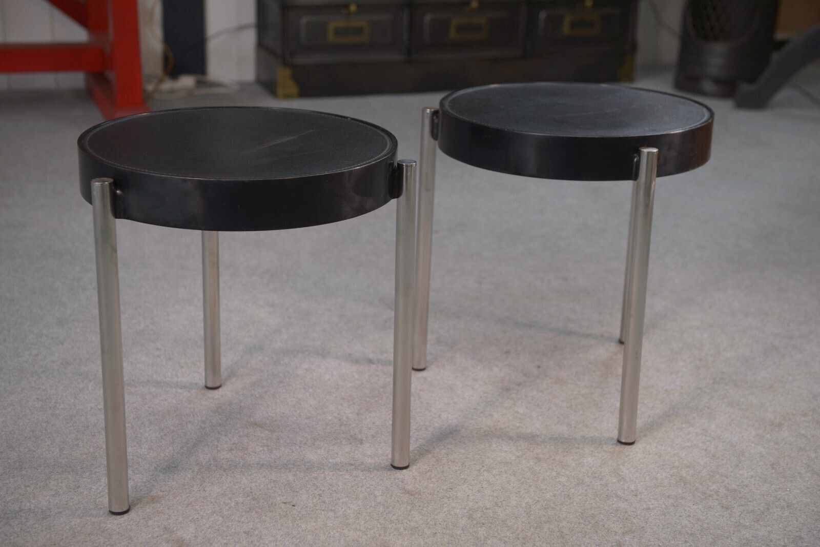 Pair Of Side Tables By Tavolino Brighella For Zanotta 1980's photo Furniture