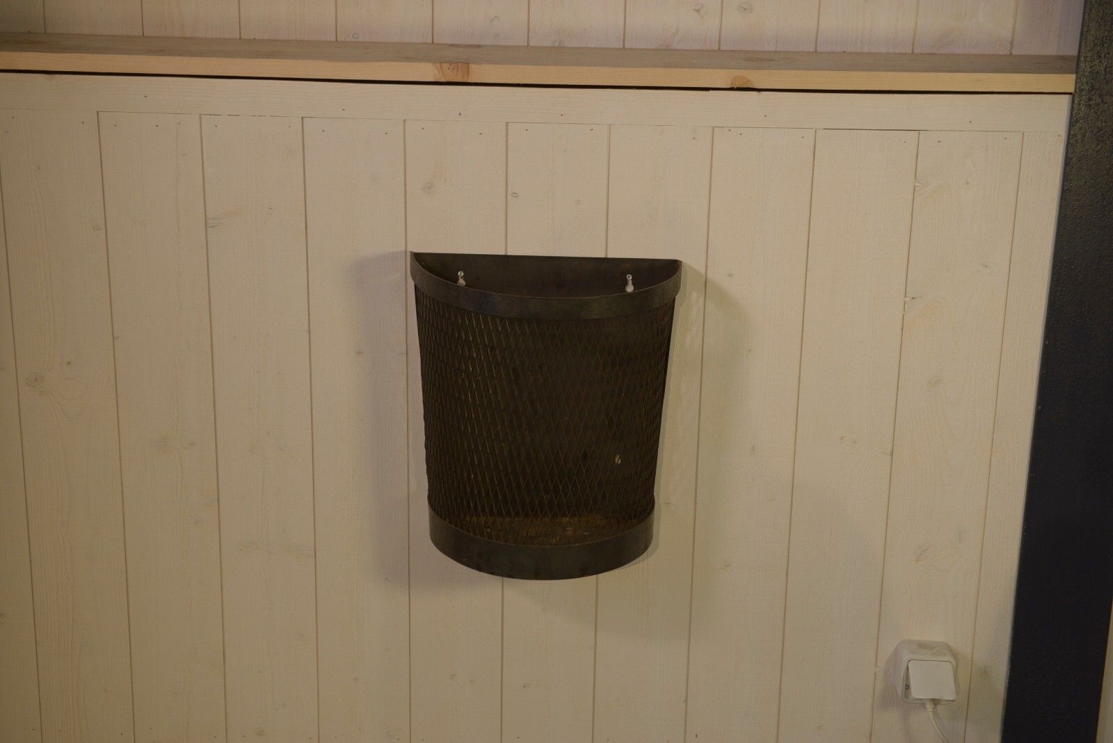 Metal Wire Mesh School Wall Basket photo vintage
