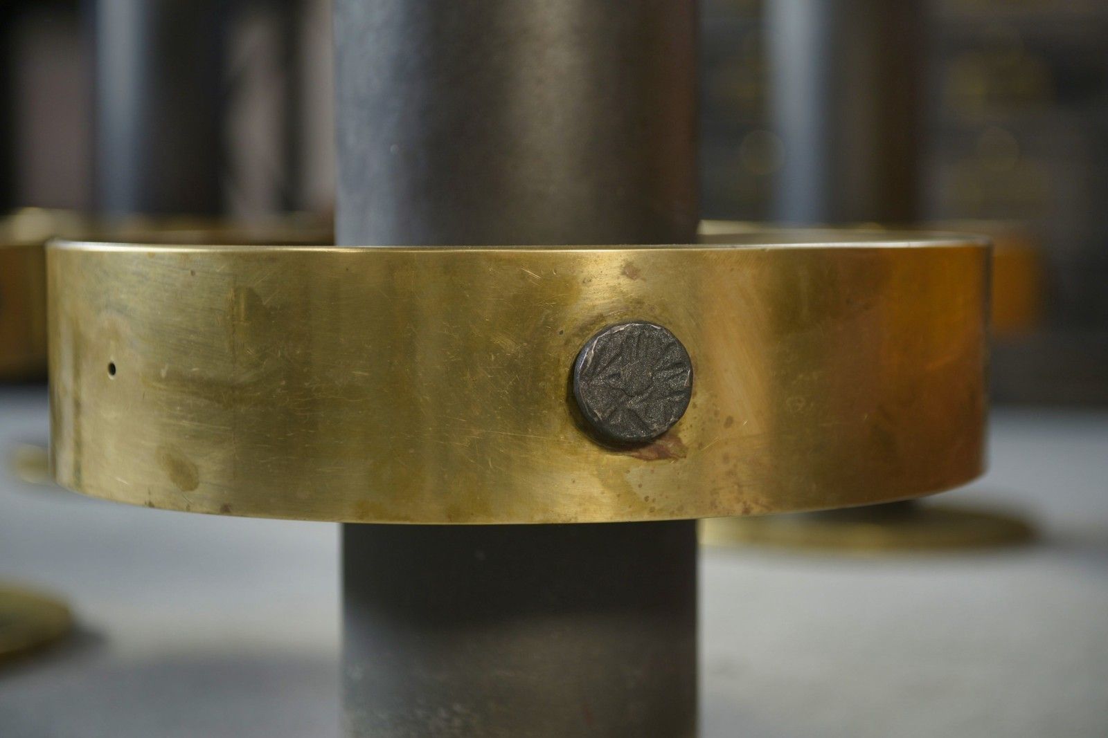 1980's Steel And Brass Stool Set Of 6 photo 3306.0