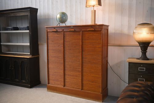 1950's "Au Vieux Chêne" Brand Wooden Shutter Notary Furniture photo furniture