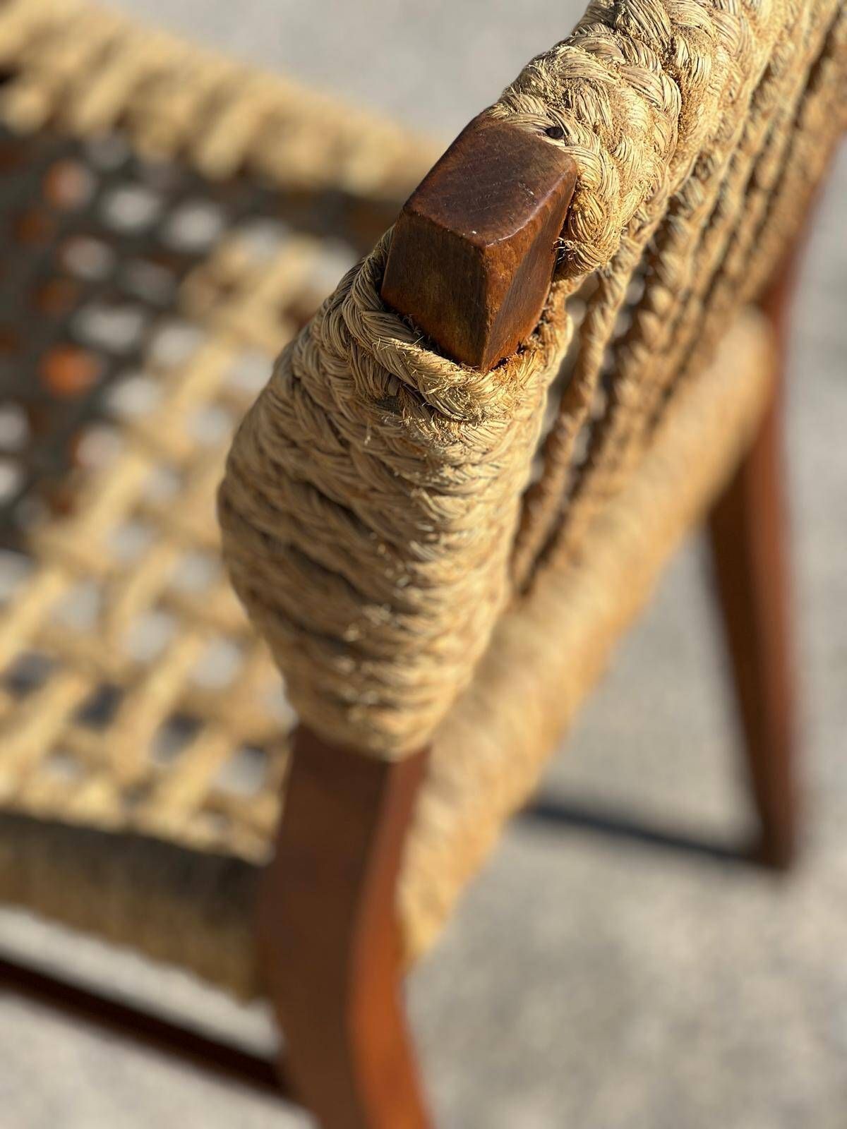 Furniture Audoux Minet Armchair And Chair Set, 1950s, Set Of 6 photo