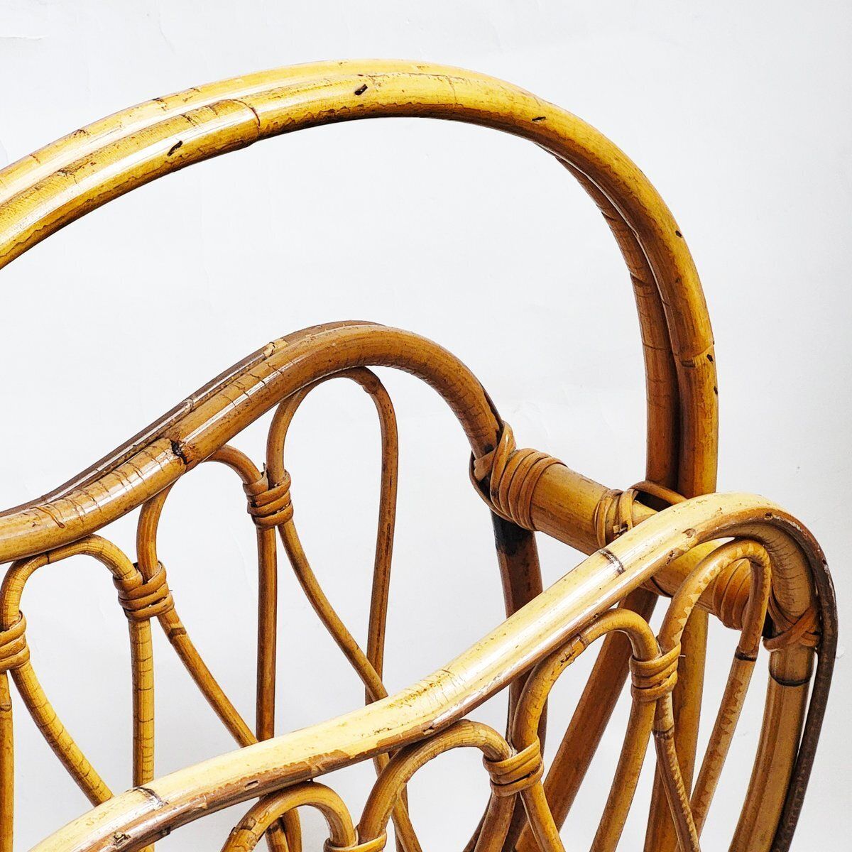 Italian Bamboo Magazine Rack, 1950s photo furniture