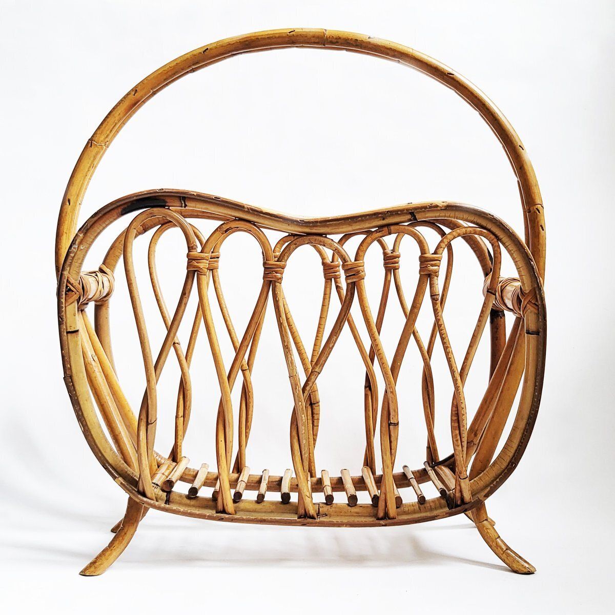 Italian Bamboo Magazine Rack, 1950s photo Home Decor
