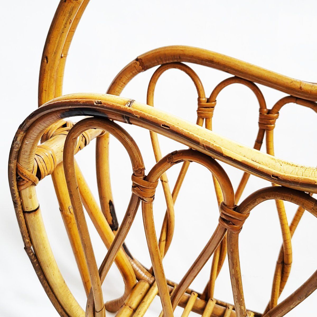 Italian Bamboo Magazine Rack, 1950s photo vintage