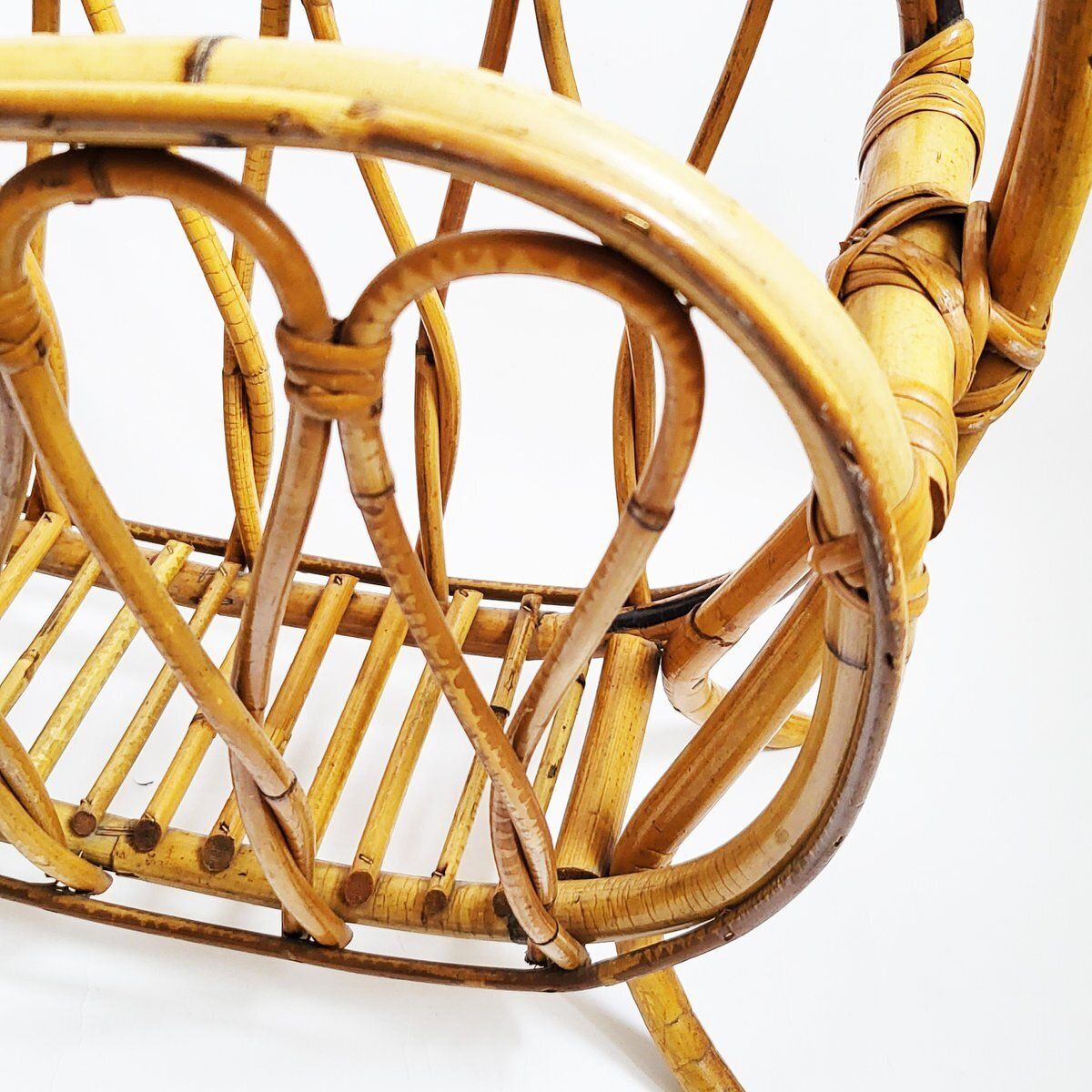 photo furniture Italian Bamboo Magazine Rack, 1950s