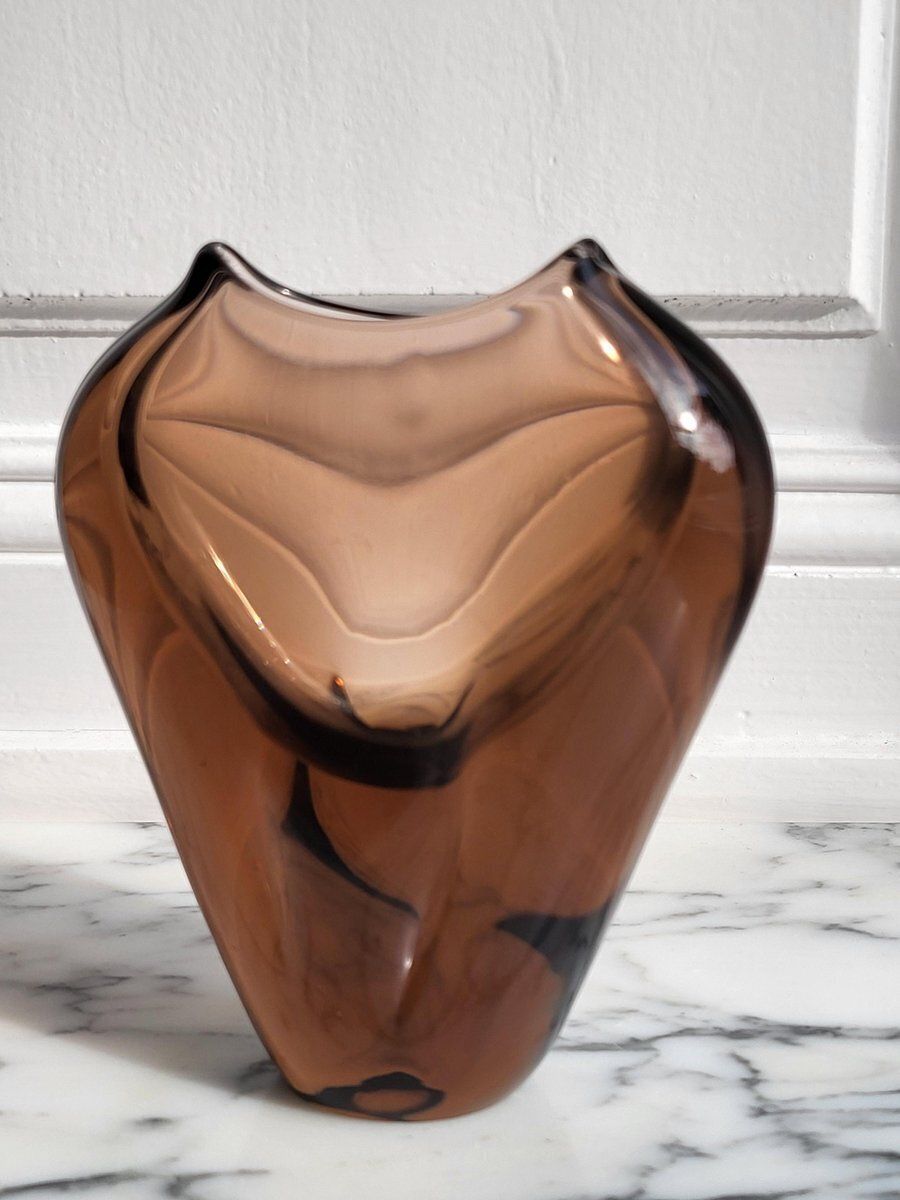 Czech Glass Vase By Miroslav Klinger, 1970s
