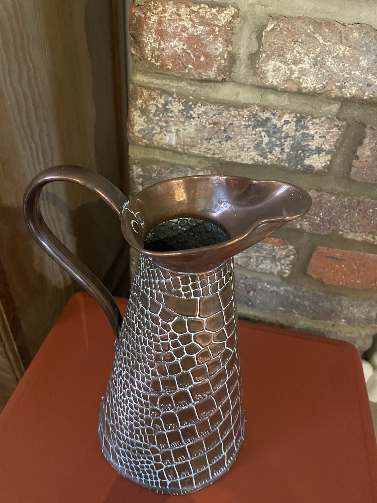 Copper Joseph Sankey Jug ‘Lizard Skin’ Design photo for sale