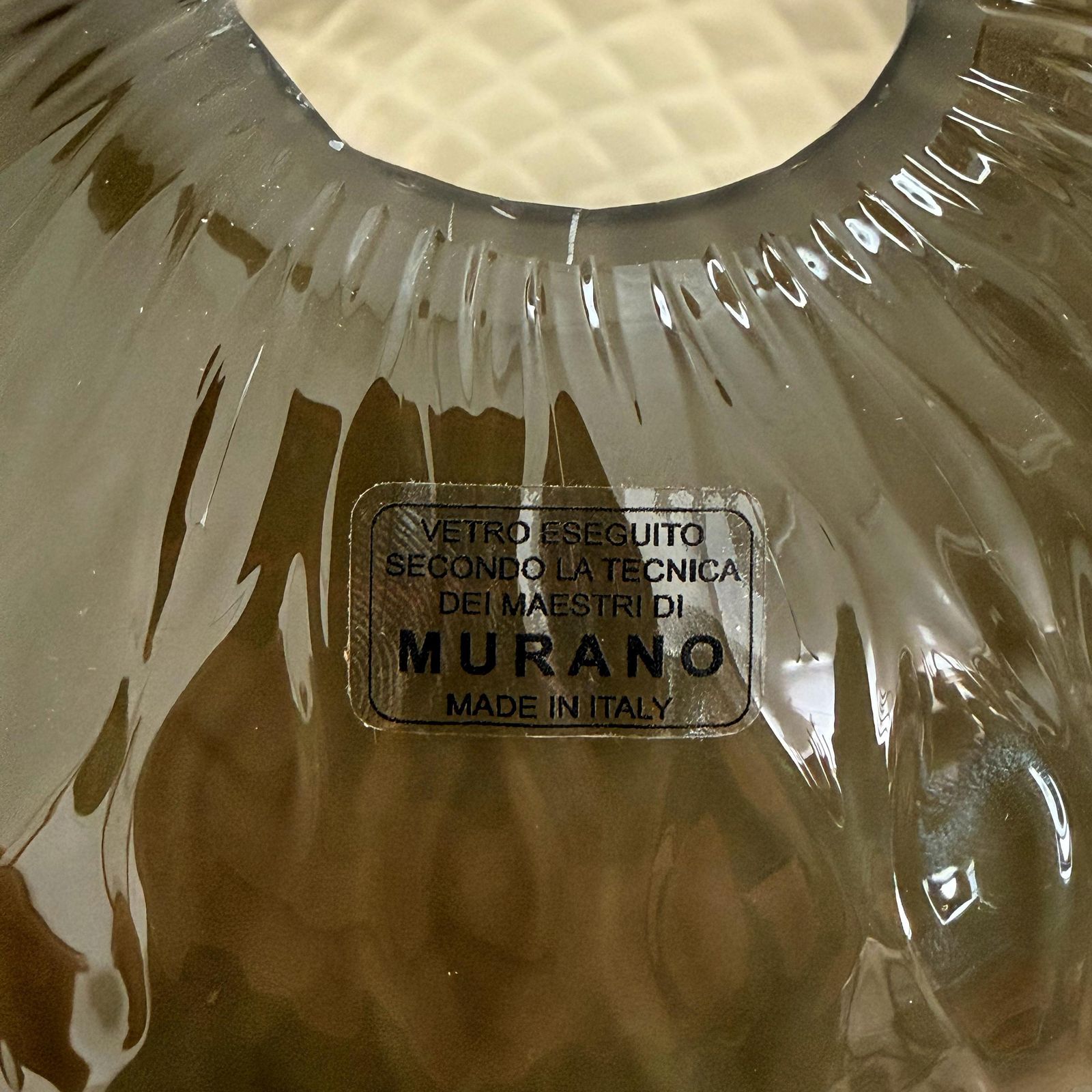 photo for sale “Galaxy” Chandelier In Brass And Fumé Murano Glass