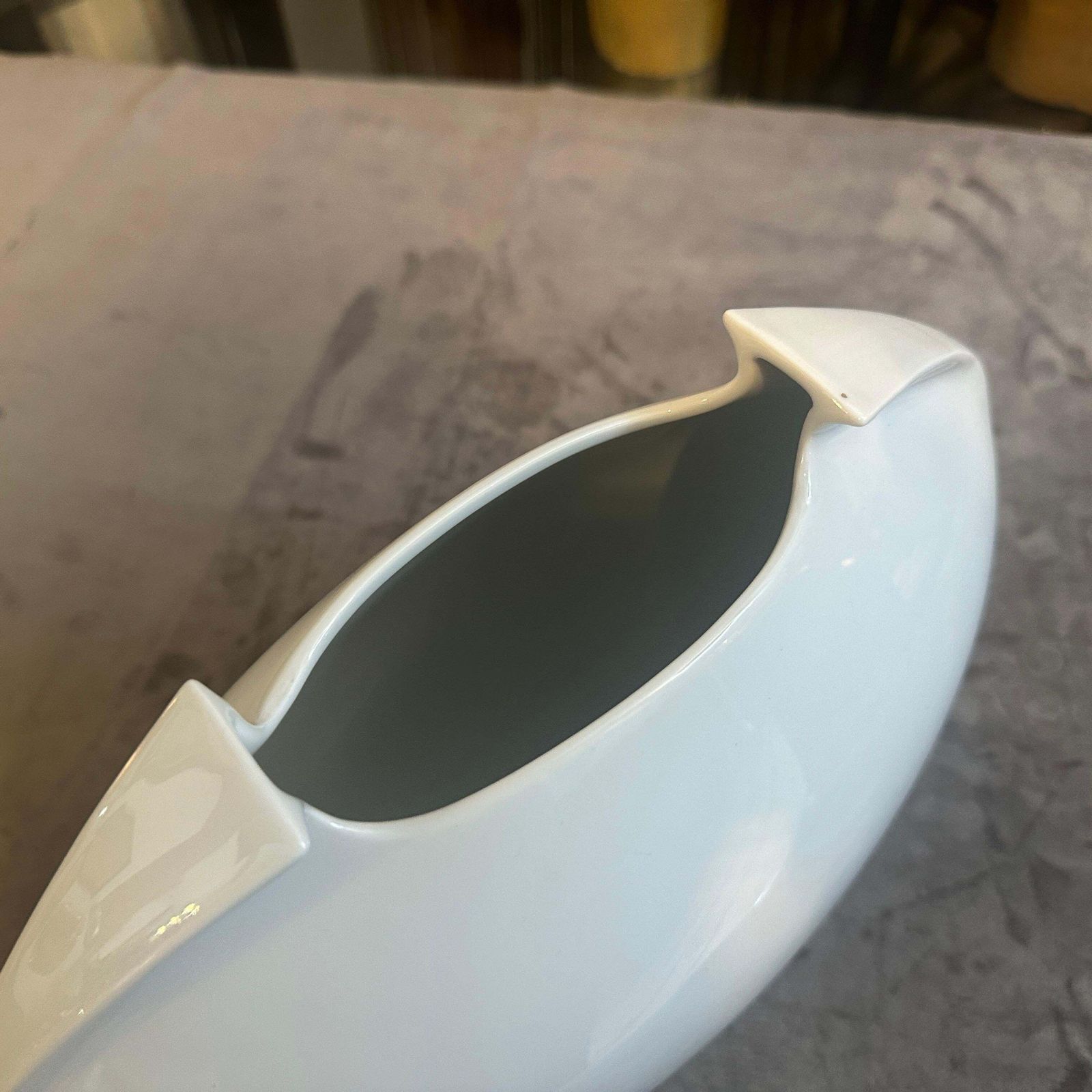 photo furniture 1990s Minimalist White Porcelain Tasca Vase By Lino Sabattini For Rosenthal