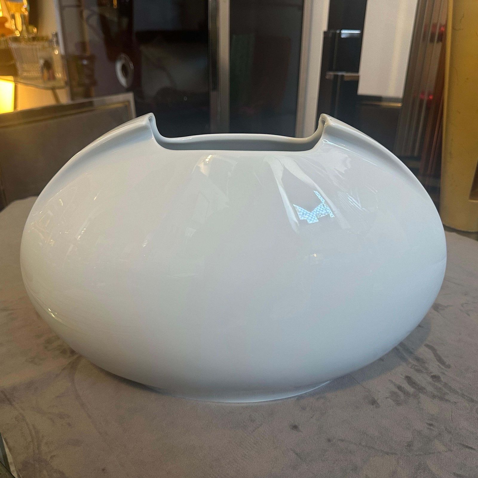 photo buy 1990s Minimalist White Porcelain Tasca Vase By Lino Sabattini For Rosenthal