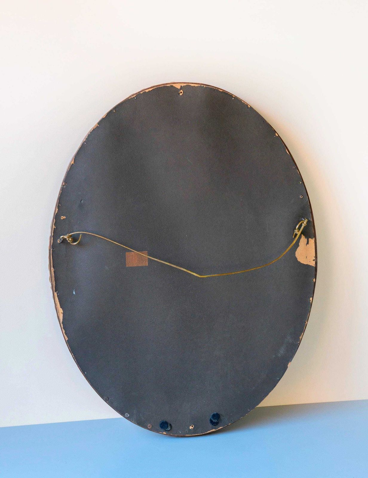 Antique Oak Oval Wall Mirror – Beveled Glass – Hand Carved Ornate Frame – Vintage Victorian Style Decor photo vinterior