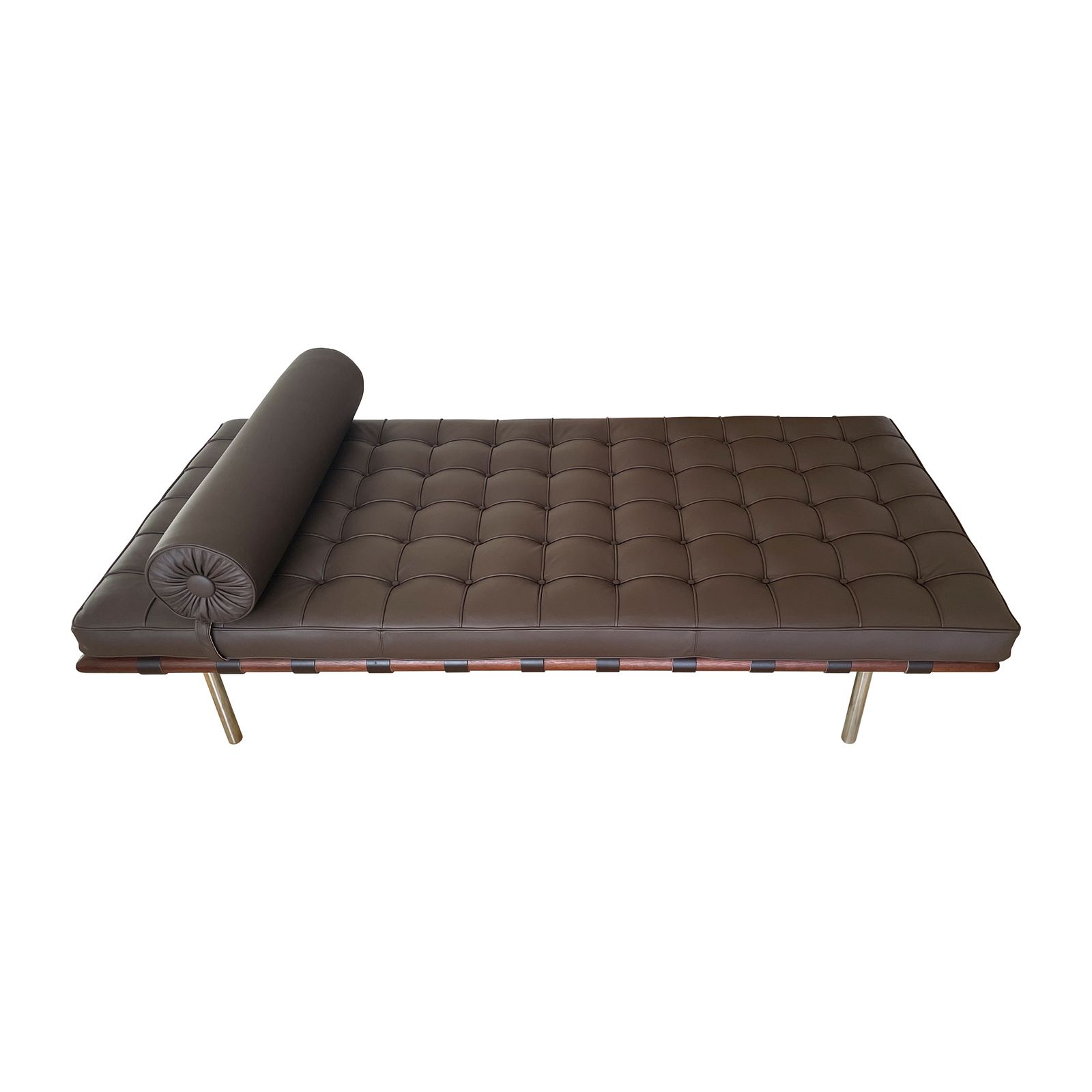 Furniture Barcelona Daybed By Ludwig Mies Van Der Rohe For Knoll, 1970s, Restored In Brown Leather photo