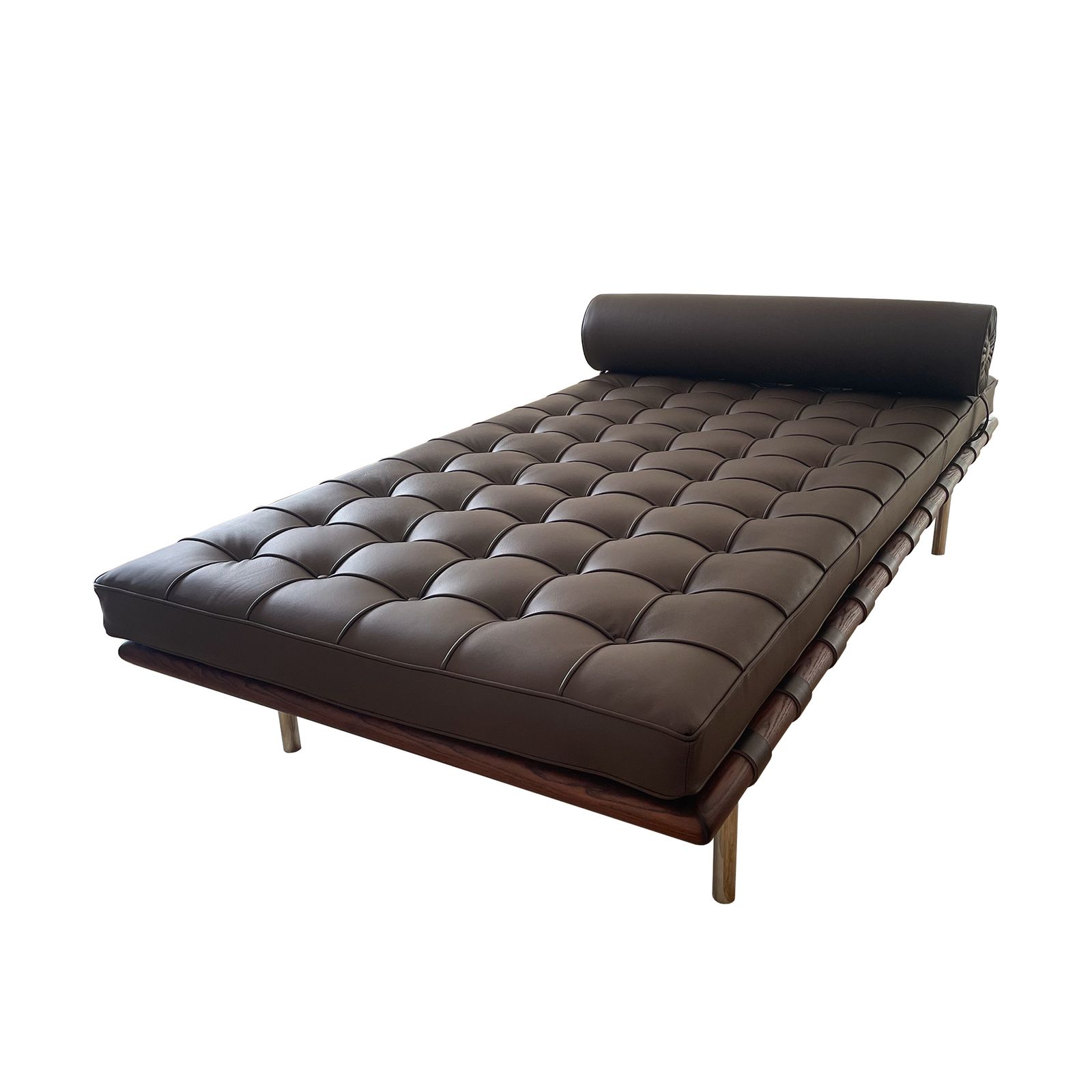 13800.0 Barcelona Daybed By Ludwig Mies Van Der Rohe For Knoll, 1970s, Restored In Brown Leather photo