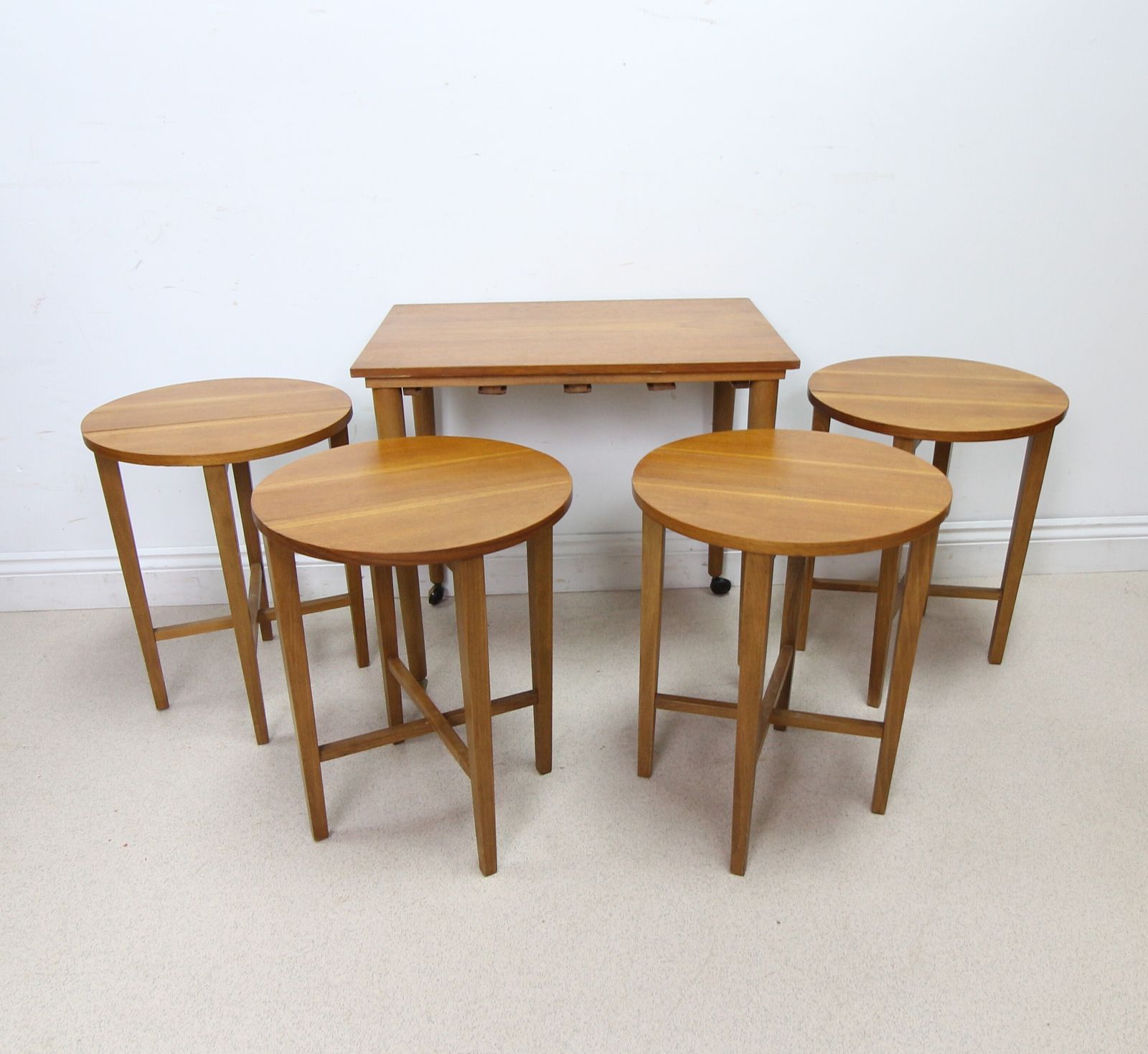 Poul Hundevad Teak Nest Of 5 Tables photo for sale