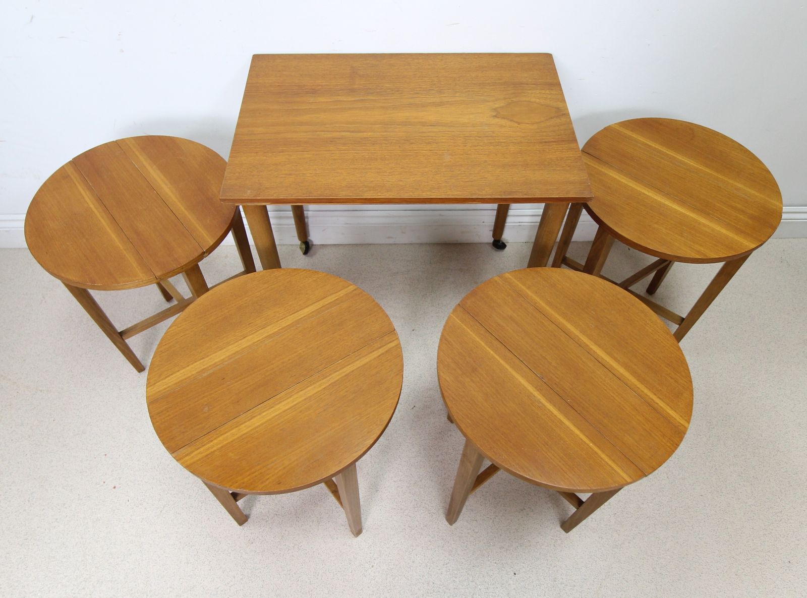 Poul Hundevad Teak Nest Of 5 Tables photo Furniture