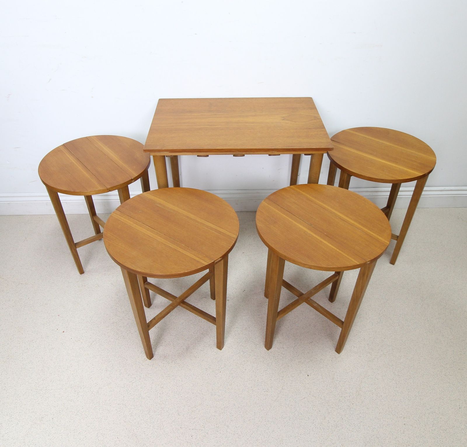 245.0 Poul Hundevad Teak Nest Of 5 Tables photo