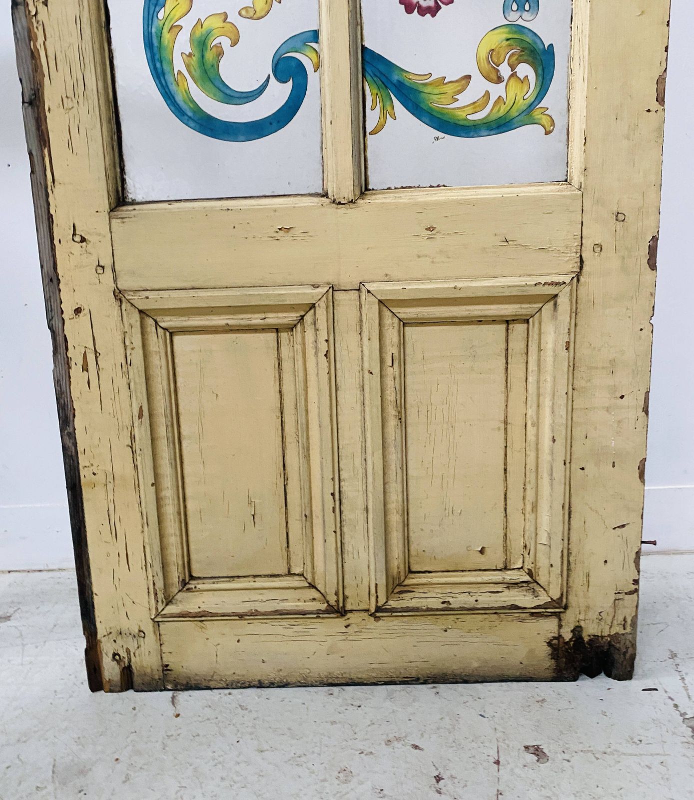 20th Century Fir And Painted Glass Under Stair Door photo furniture