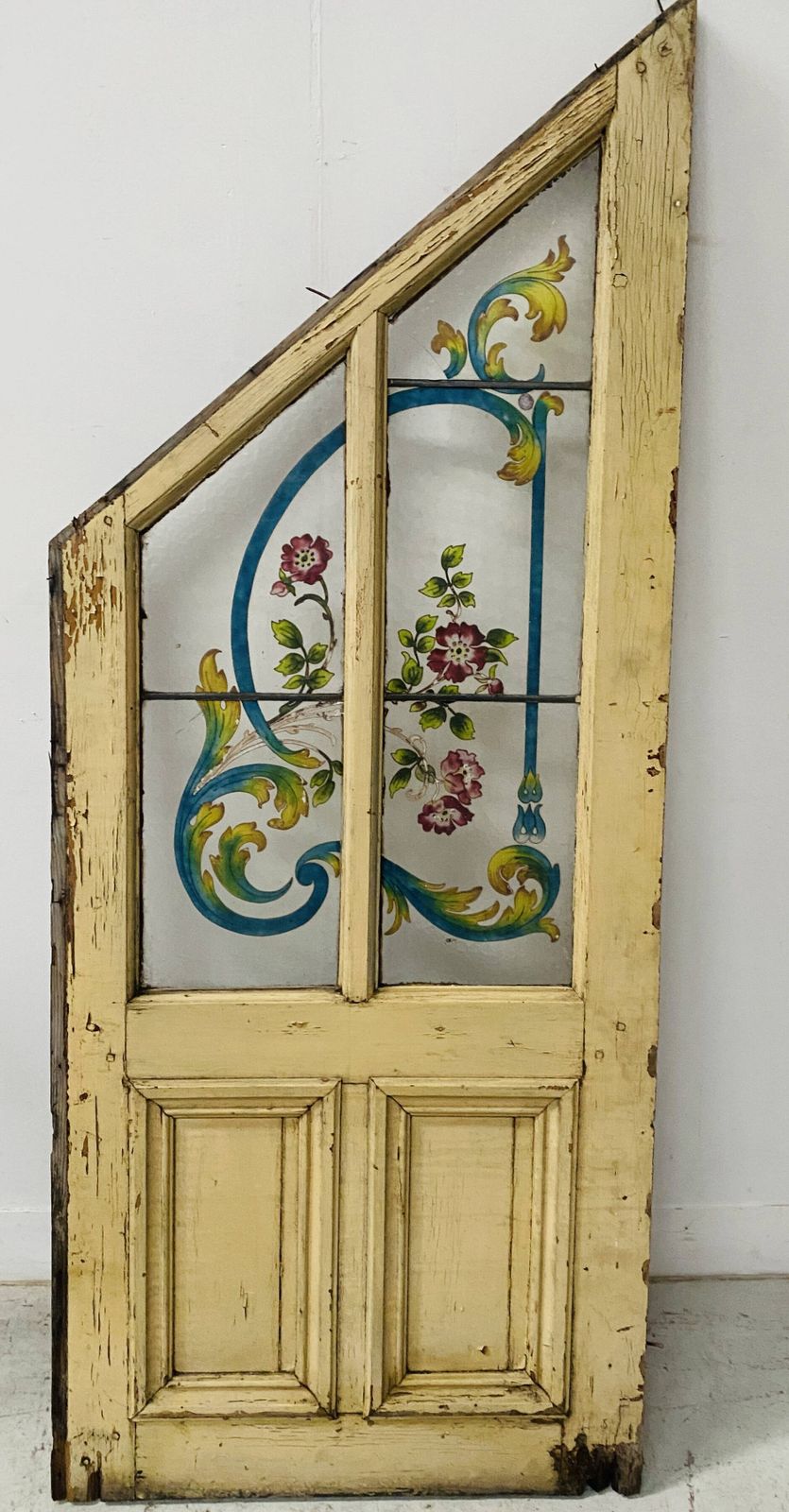 20th Century Fir And Painted Glass Under Stair Door photo for sale