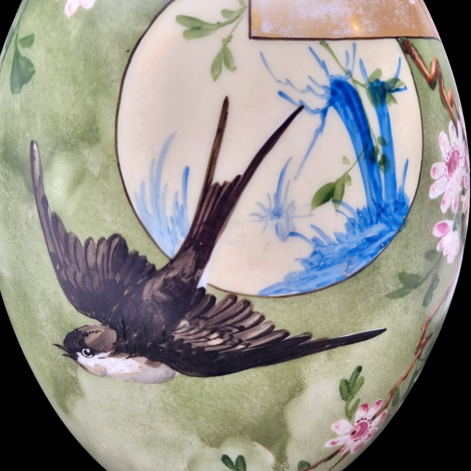 Antique Baccarat Hand Blown Hand Painted Opaline Art Glass 19thc photo vintage