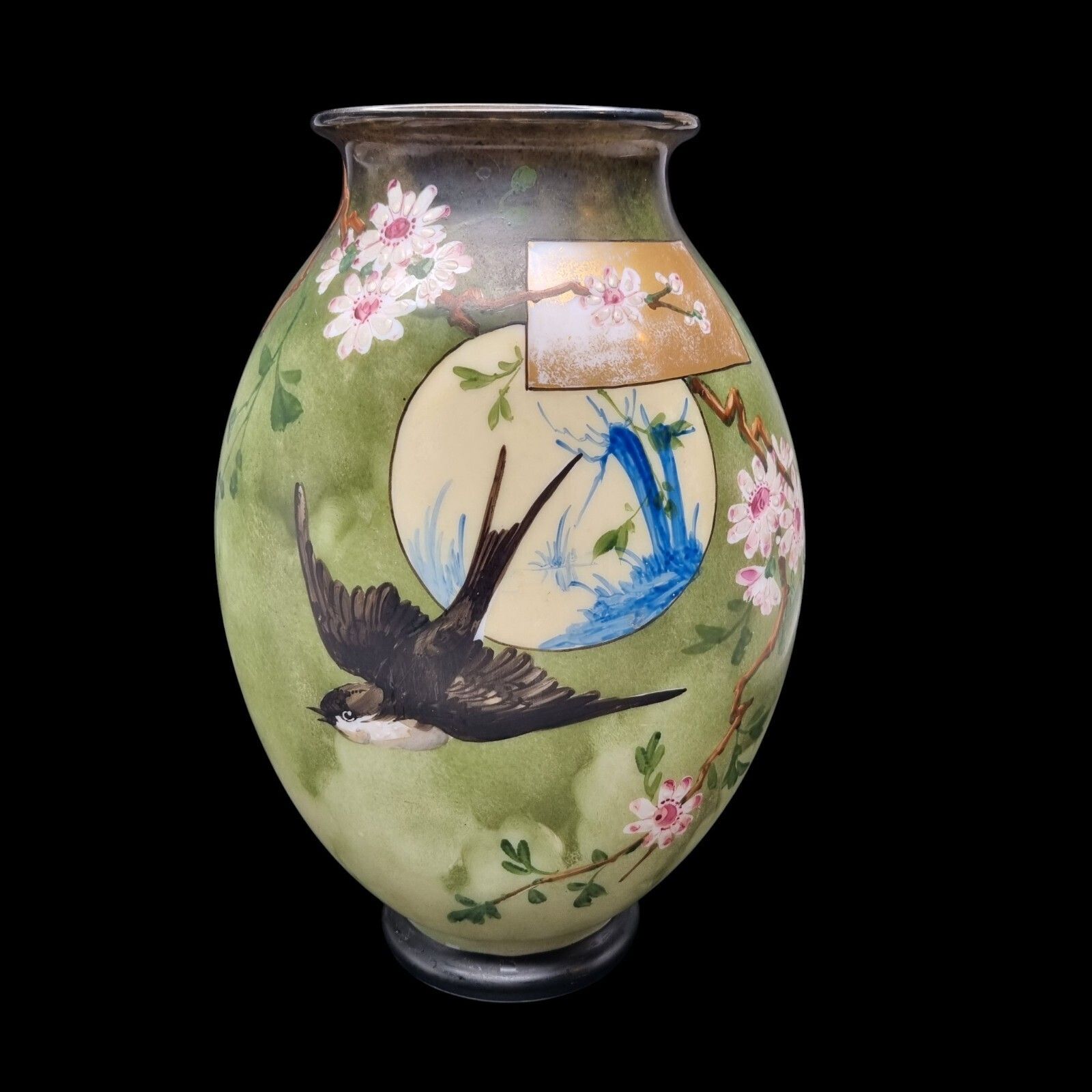 photo furniture Antique Baccarat Hand Blown Hand Painted Opaline Art Glass 19thc