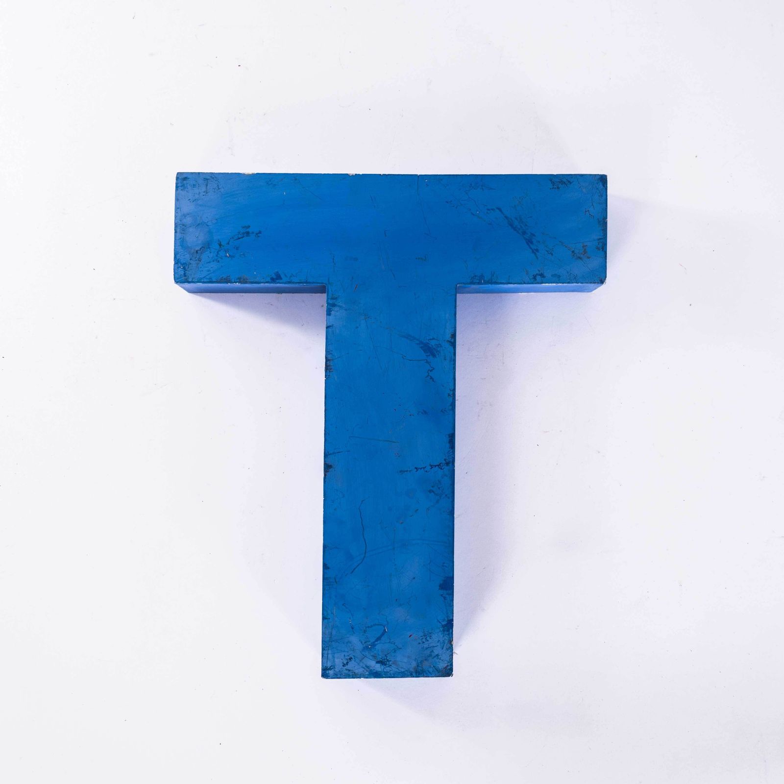 1950's Original Large French Metal Shop Signage Letters   Letter T
