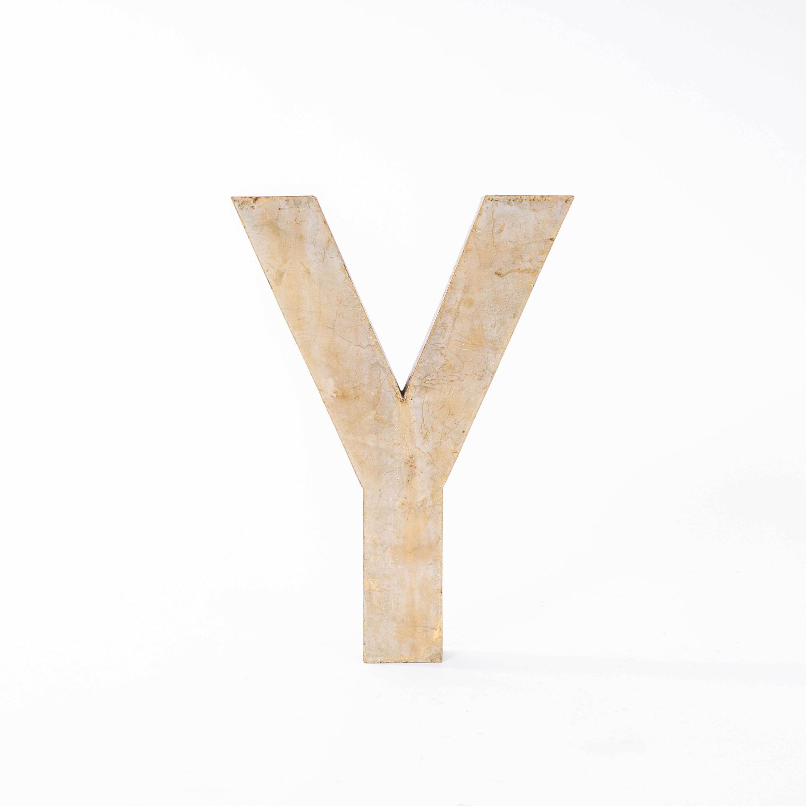 1950's Original Large French Metal Shop Signage Letters   Letter Y