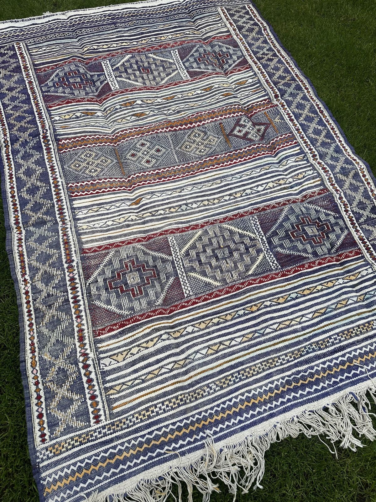Nomadic Berber Handwoven Kilim Rug Tiflet photo for sale