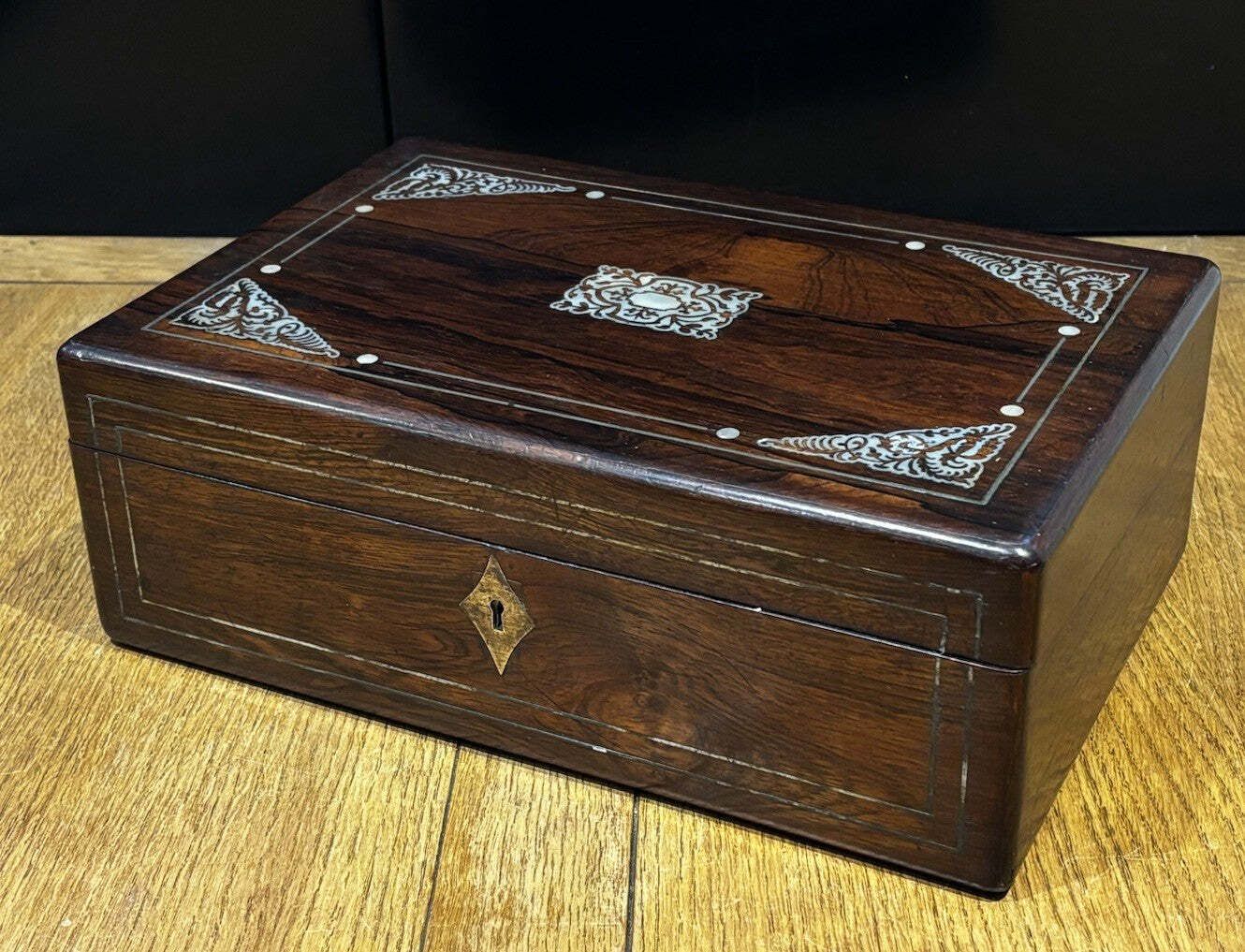 Victorian Mother Of Pearl Inlaid Writing Box With Fitted Interior