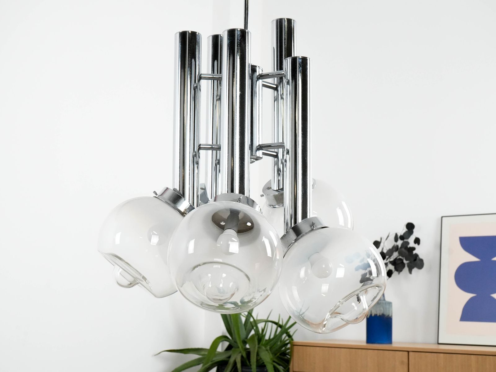 Kroonluchter, Italiaans Design, Jaren 1970, Vervaardigd In Italië photo Verlichting