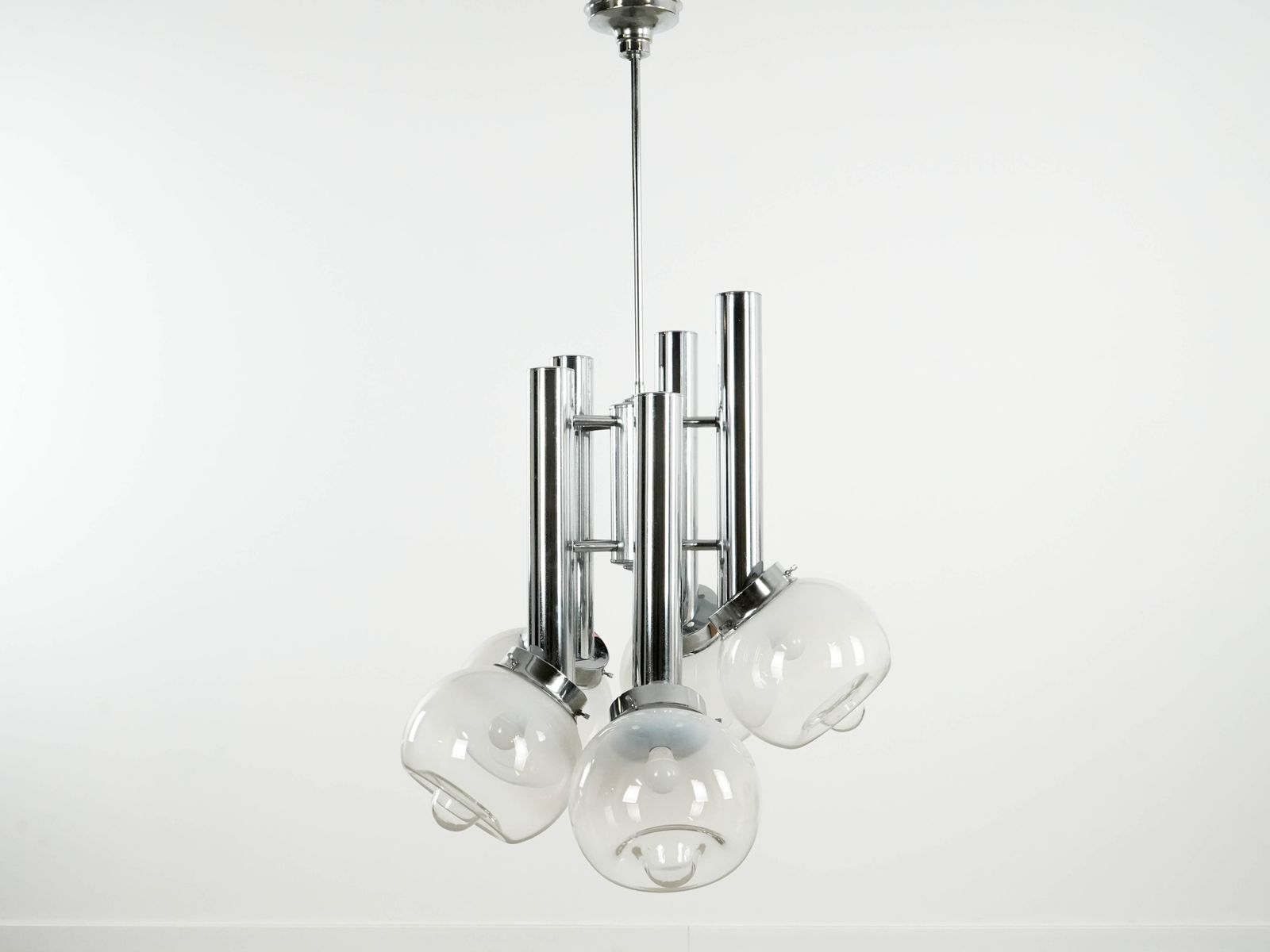 photo vinterior Kroonluchter, Italiaans Design, Jaren 1970, Vervaardigd In Italië