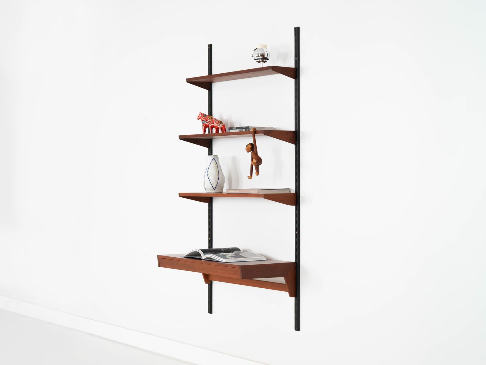 Teak Modular Shelving Unit, Danish Design, 1960s, Designer: Kai Kristiansen, Manufacturer: Fm Møbler photo Furniture