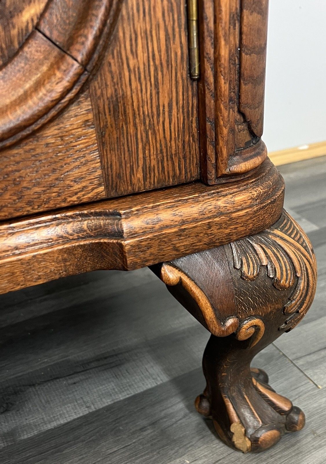 Furniture Sideboard Vintage French Buffet Oak Carved Cabinet Ornate Cupboard Lot 4510 photo