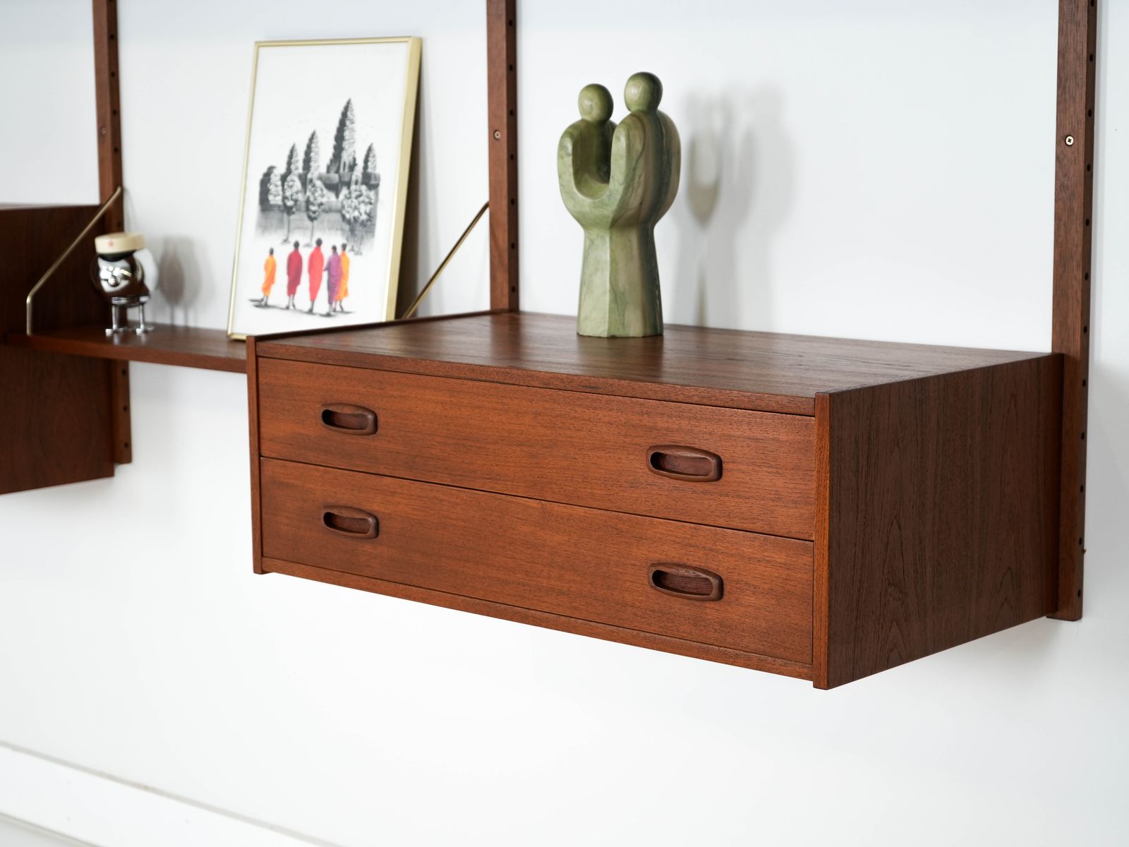 Teakhouten Wandmeubel, Deens Design, Jaren 1960, Vervaardigd In Denemarken photo Meubels