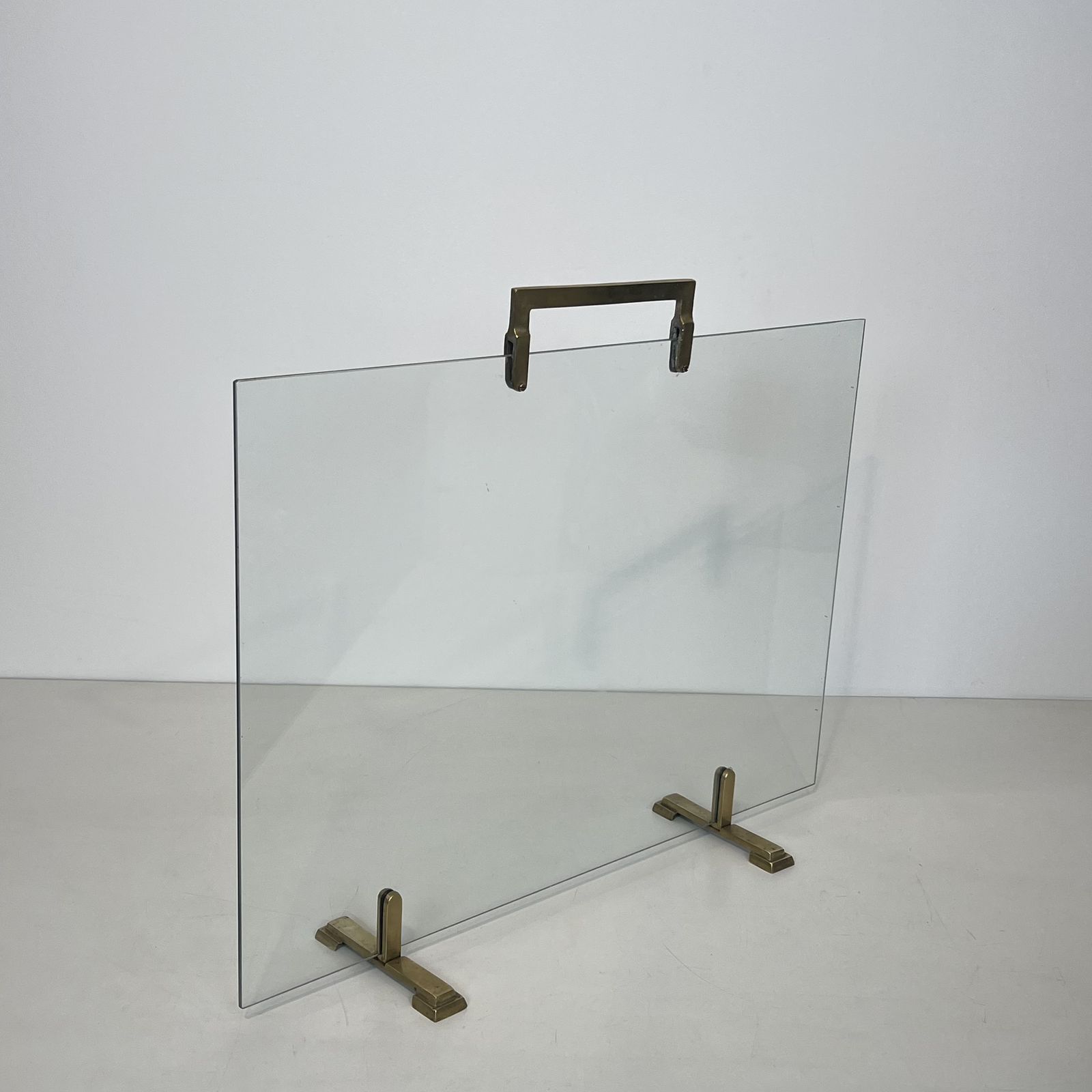 Glass And Brass Fireguard, 1970s photo for sale