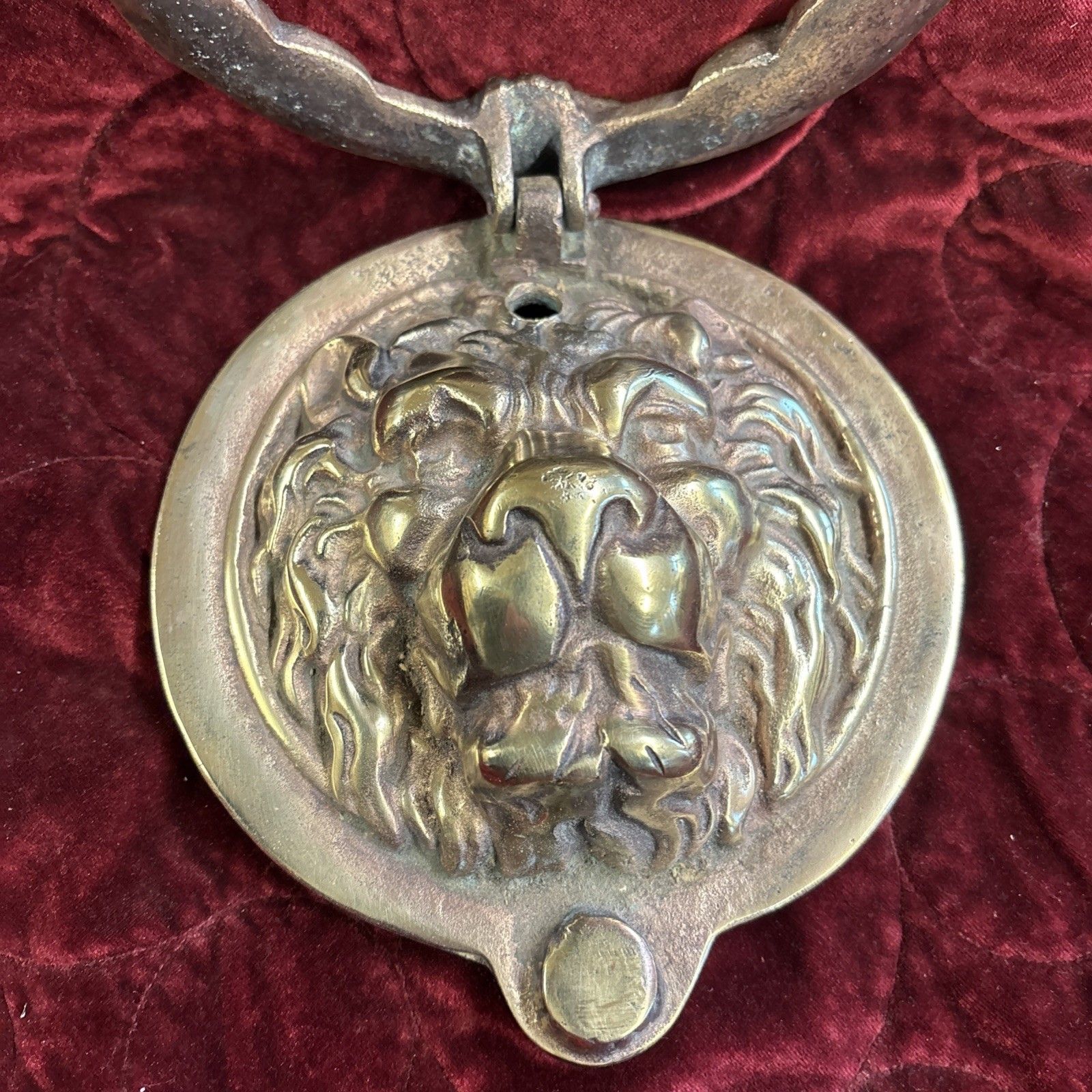 Huge Antique Solid Brass Front Door Knocker Period Reclaimed Manor Cast Metal photo Home Fixtures