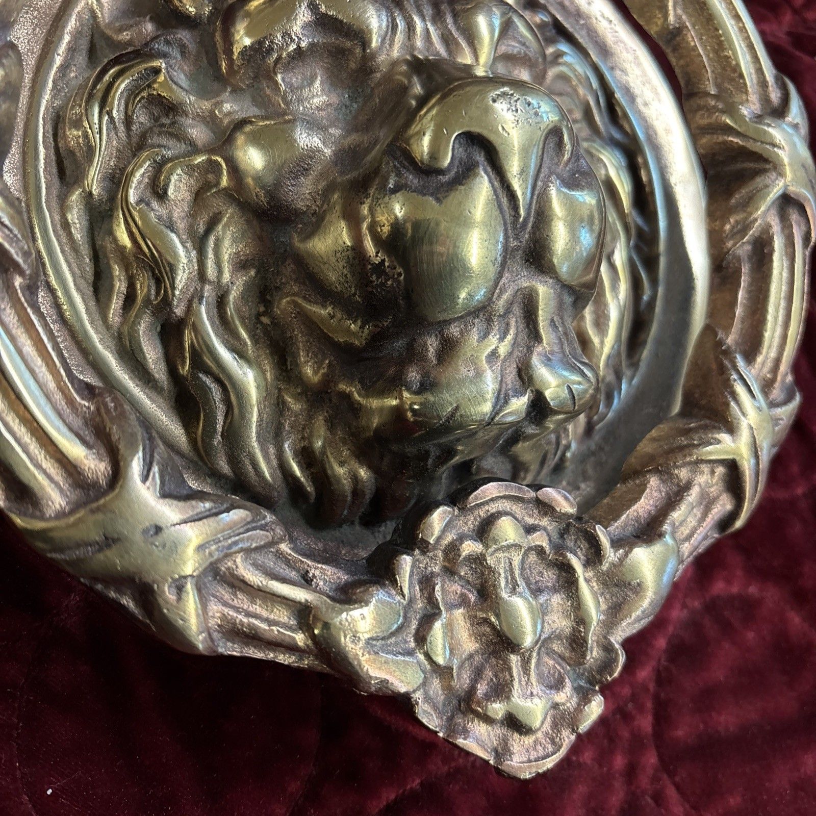 Huge Antique Solid Brass Front Door Knocker Period Reclaimed Manor Cast Metal photo buy