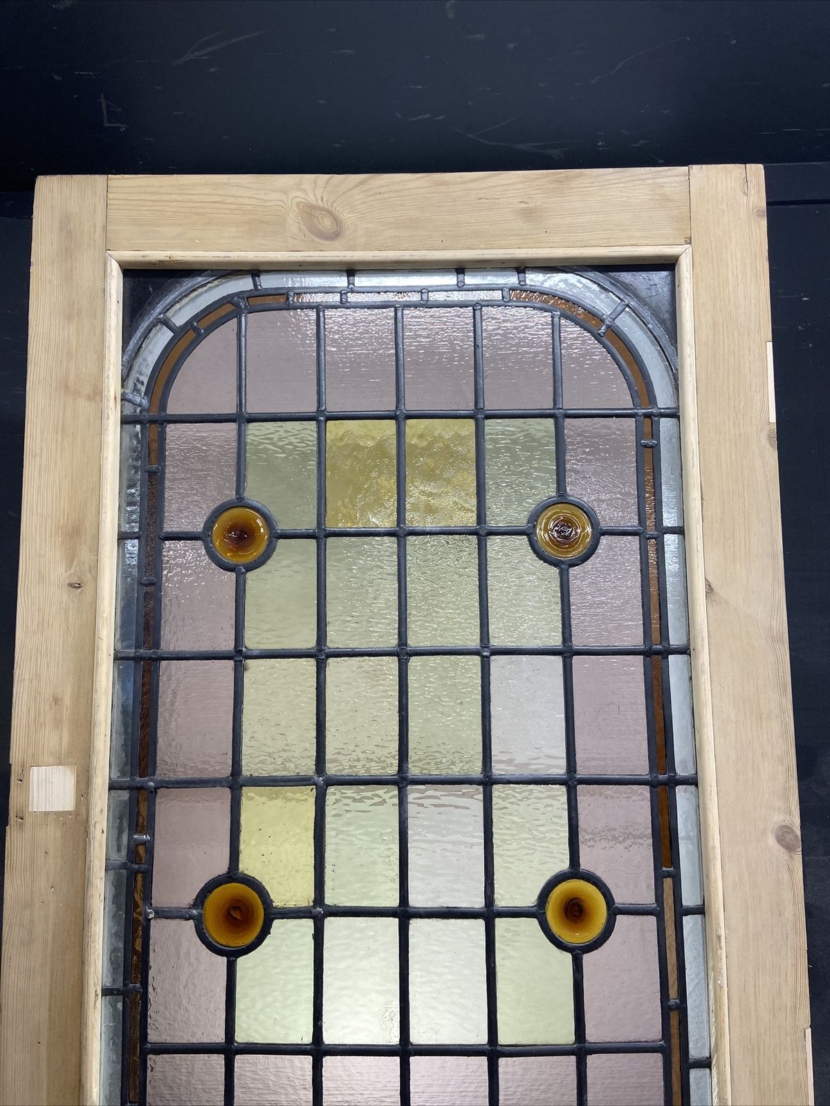 Victorian Edwardian Front Door Period Stained Glass Old Reclaimed Antique Wood photo vintage