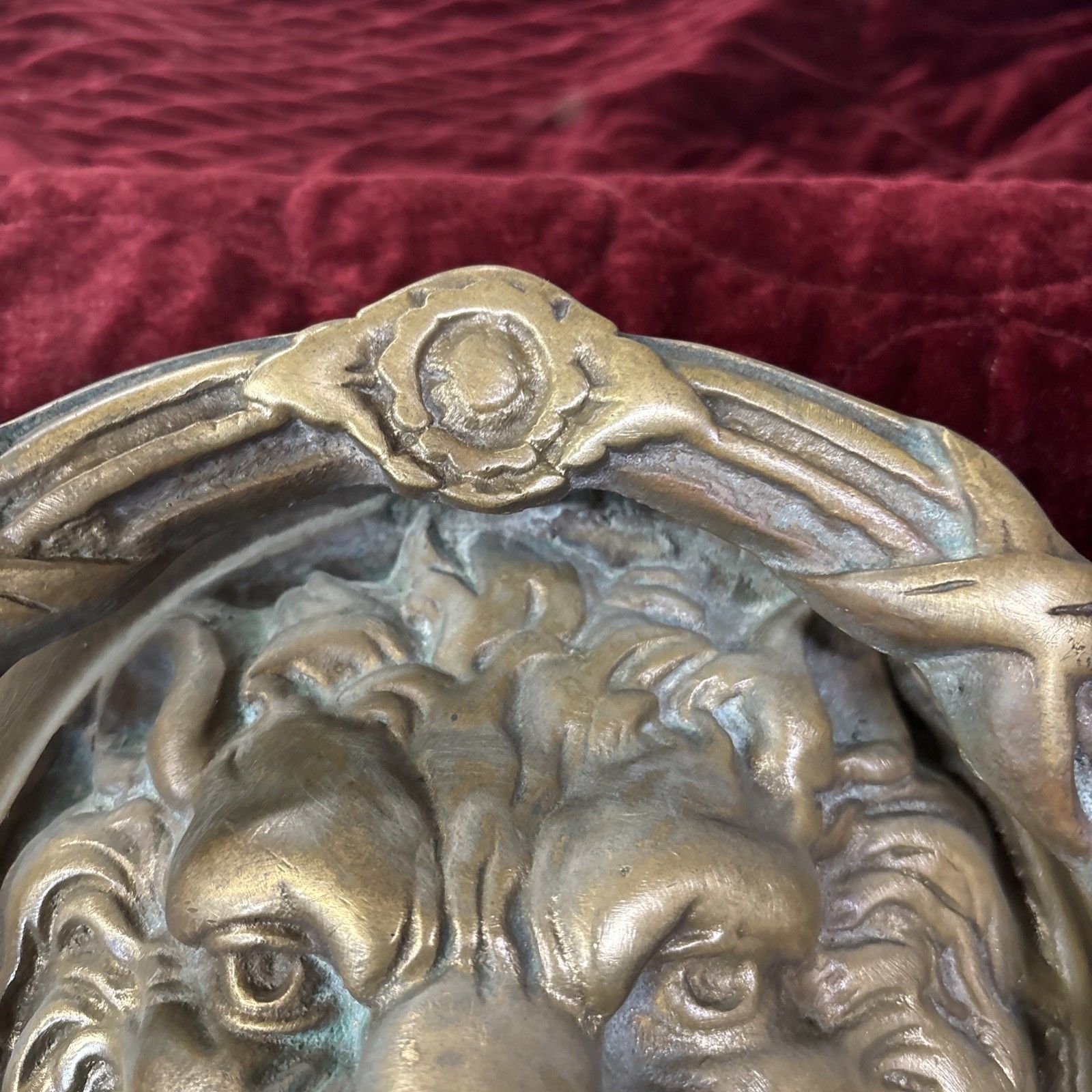 Huge Antique Solid Brass Front Door Knocker Period Reclaimed Manor Cast Metal photo vinterior