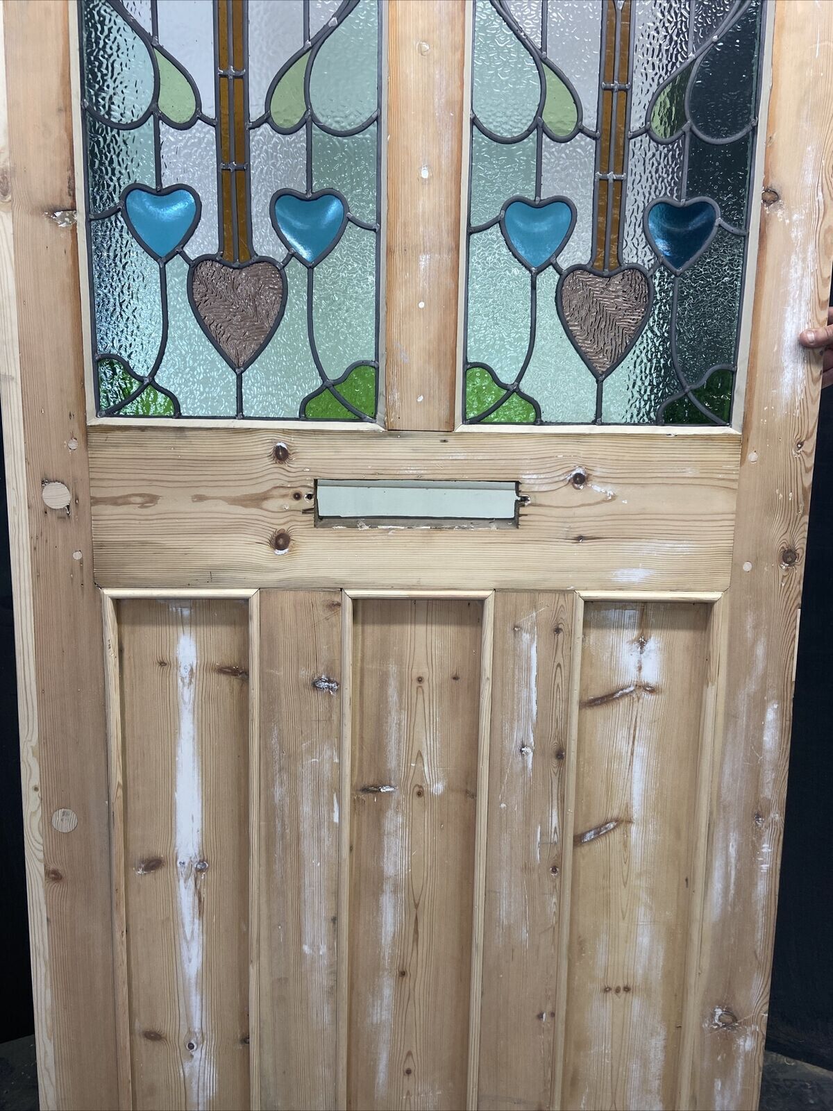 photo furniture X Large Victorian Stained Glass Front Door Old Reclaim Antique Wood Arts Crafts
